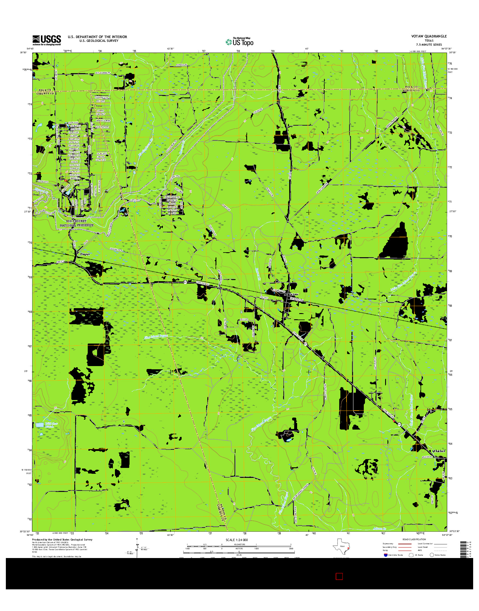 USGS US TOPO 7.5-MINUTE MAP FOR VOTAW, TX 2016