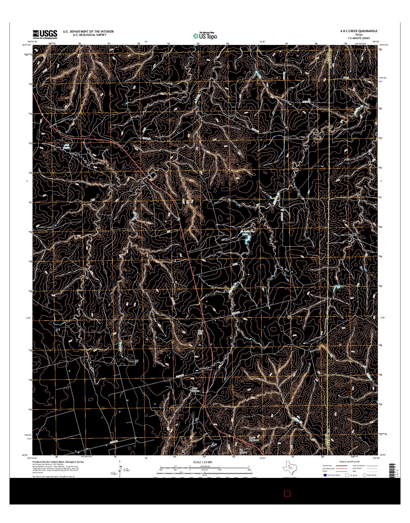 USGS US TOPO 7.5-MINUTE MAP FOR A B C CREEK, TX 2016