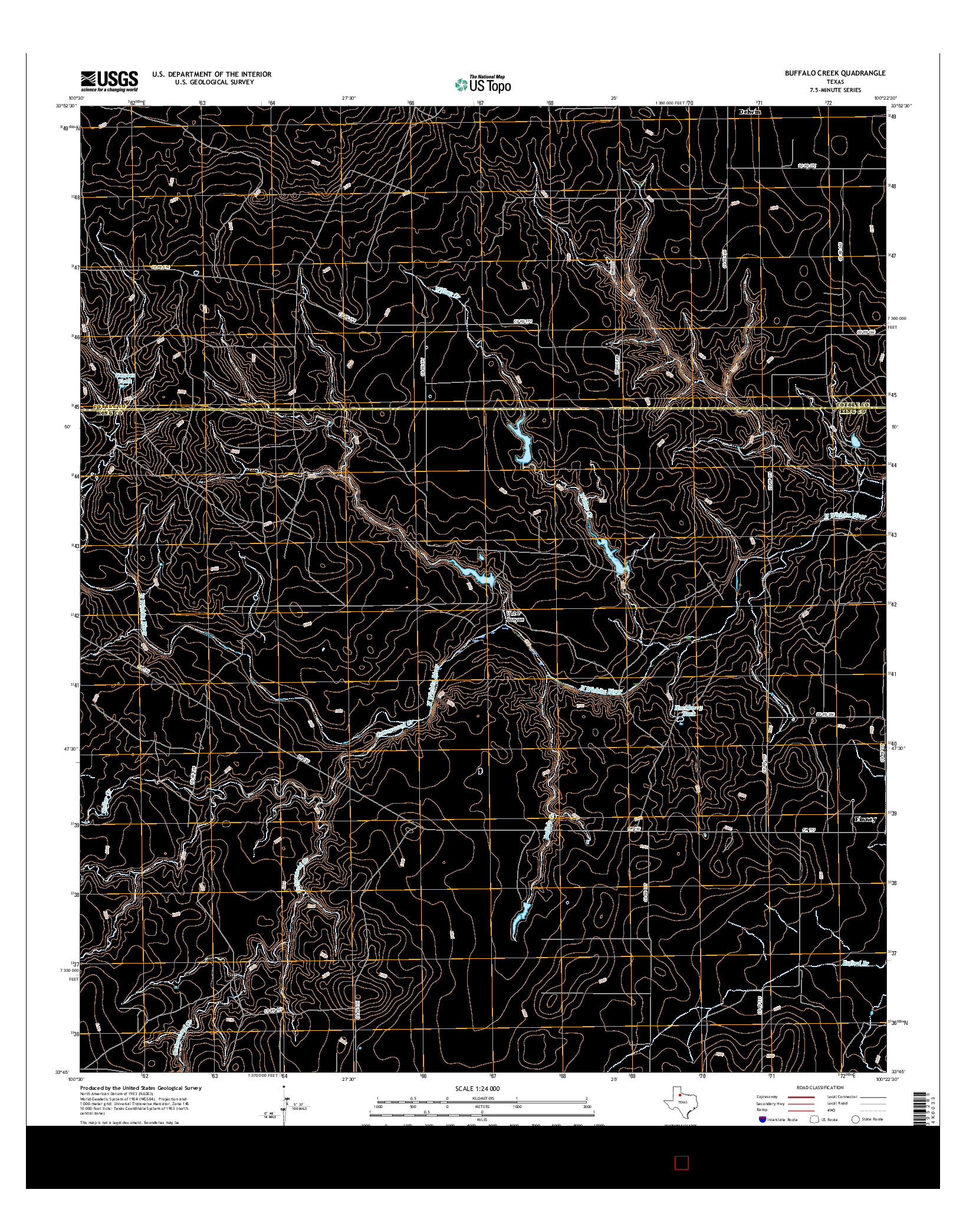 USGS US TOPO 7.5-MINUTE MAP FOR BUFFALO CREEK, TX 2016