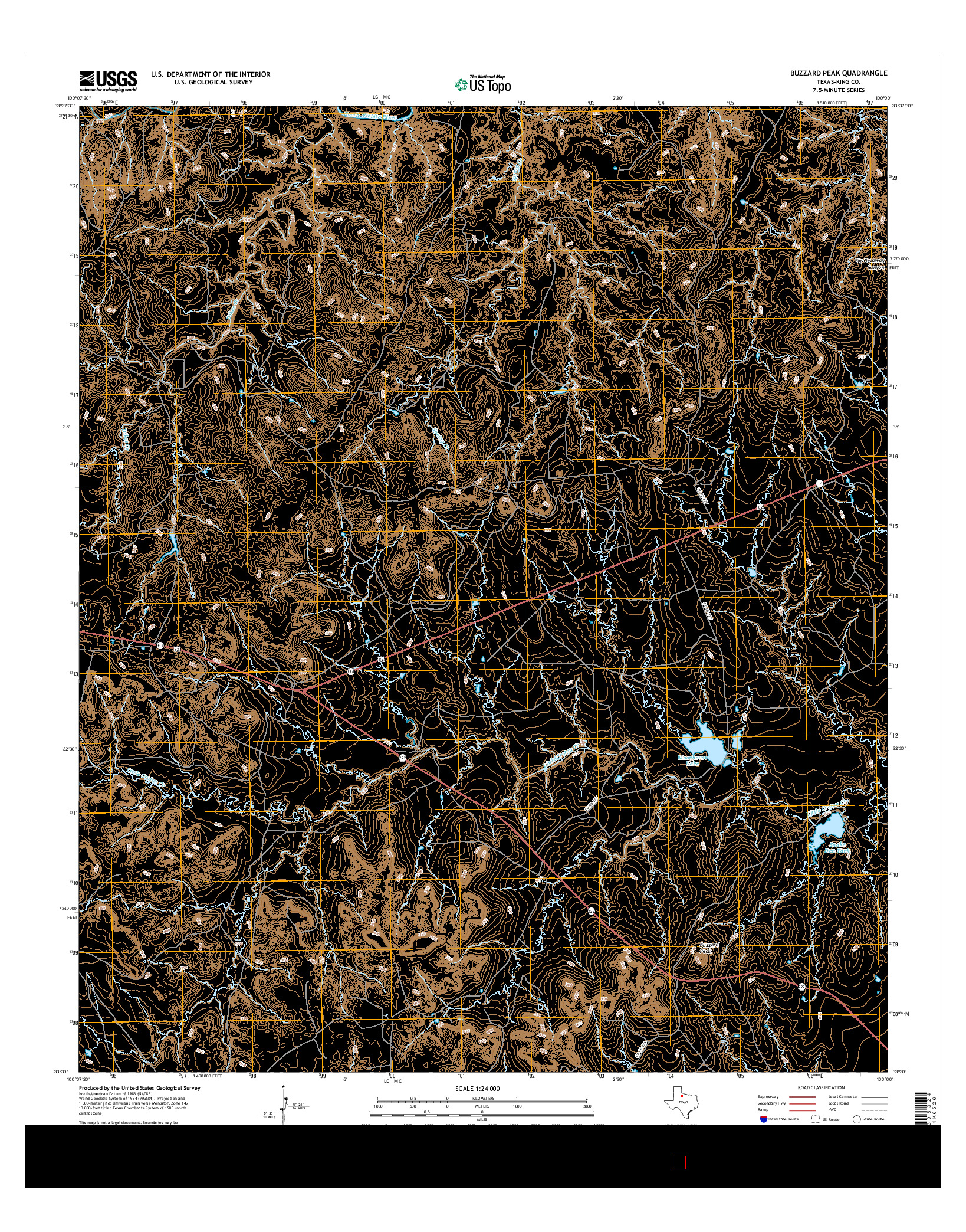 USGS US TOPO 7.5-MINUTE MAP FOR BUZZARD PEAK, TX 2016