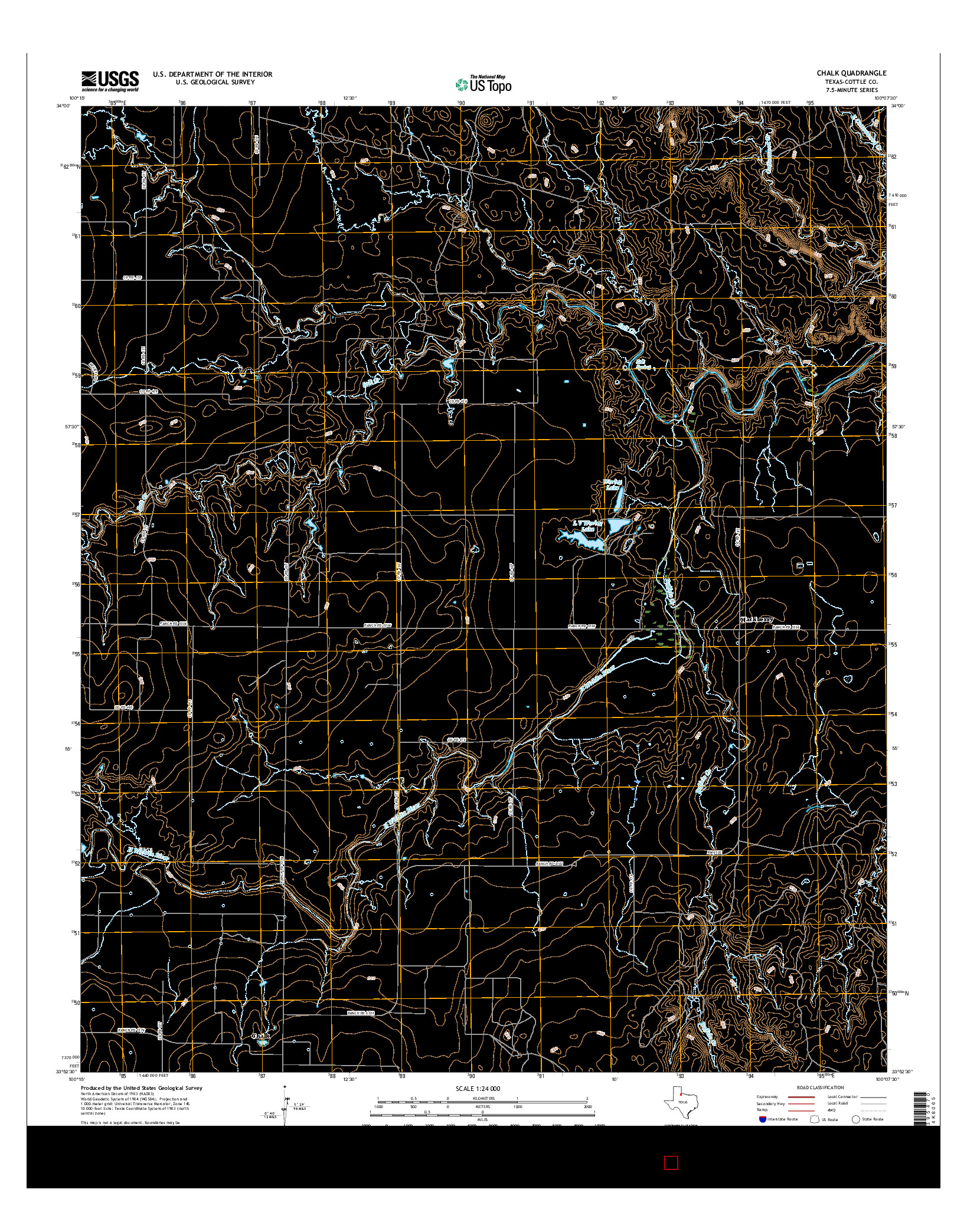 USGS US TOPO 7.5-MINUTE MAP FOR CHALK, TX 2016