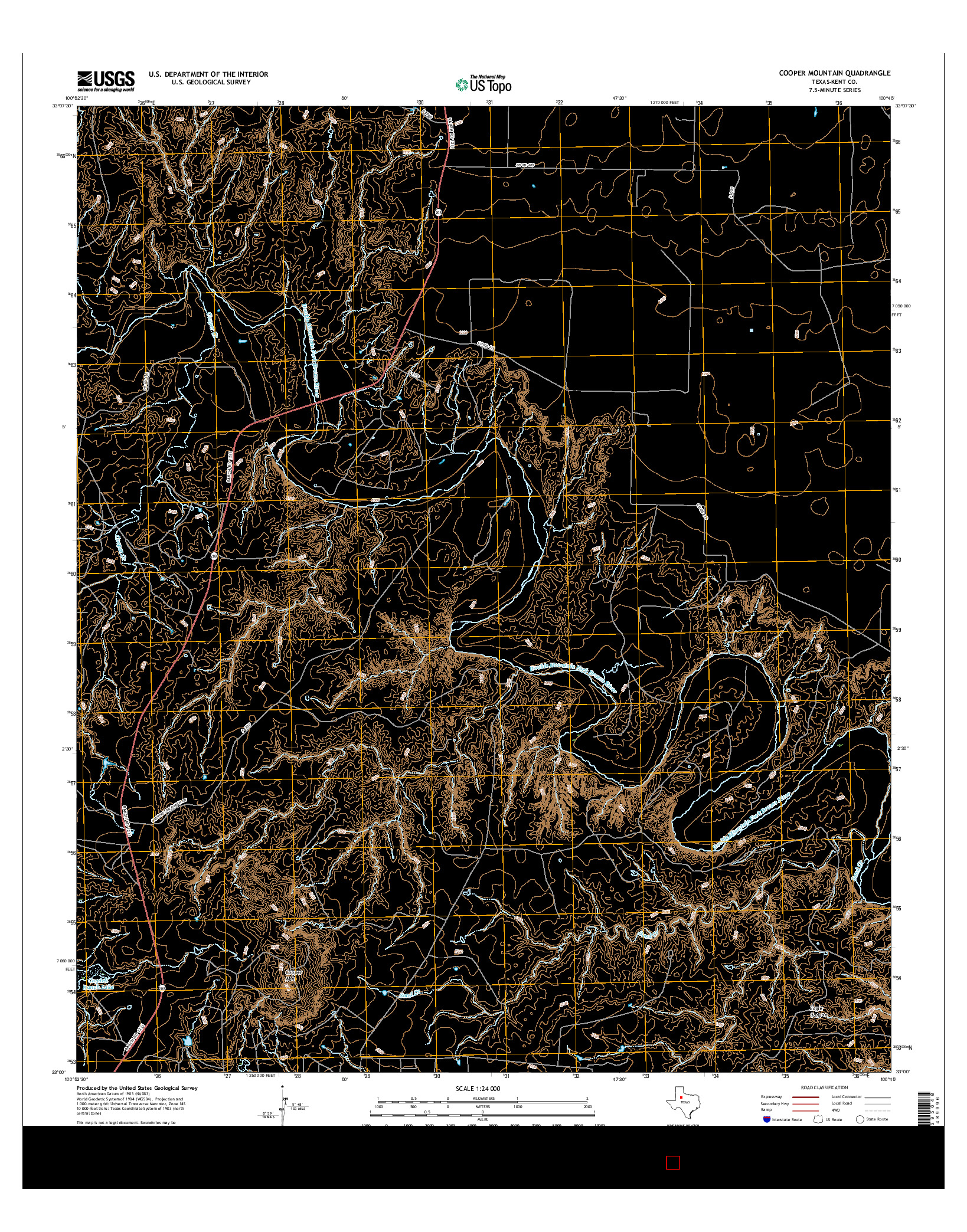 USGS US TOPO 7.5-MINUTE MAP FOR COOPER MOUNTAIN, TX 2016