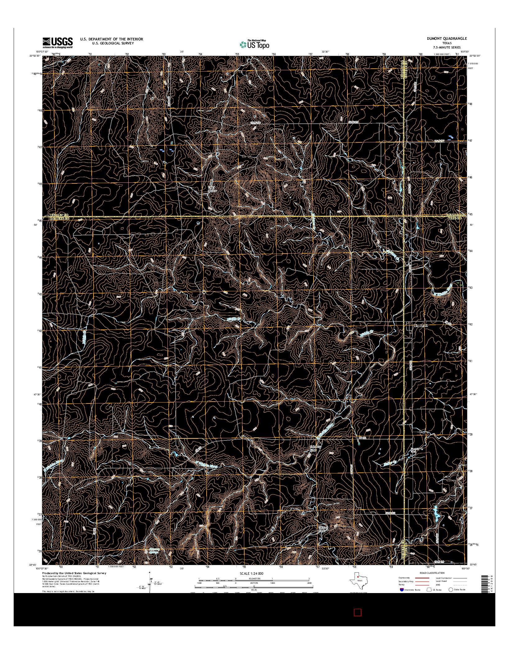 USGS US TOPO 7.5-MINUTE MAP FOR DUMONT, TX 2016