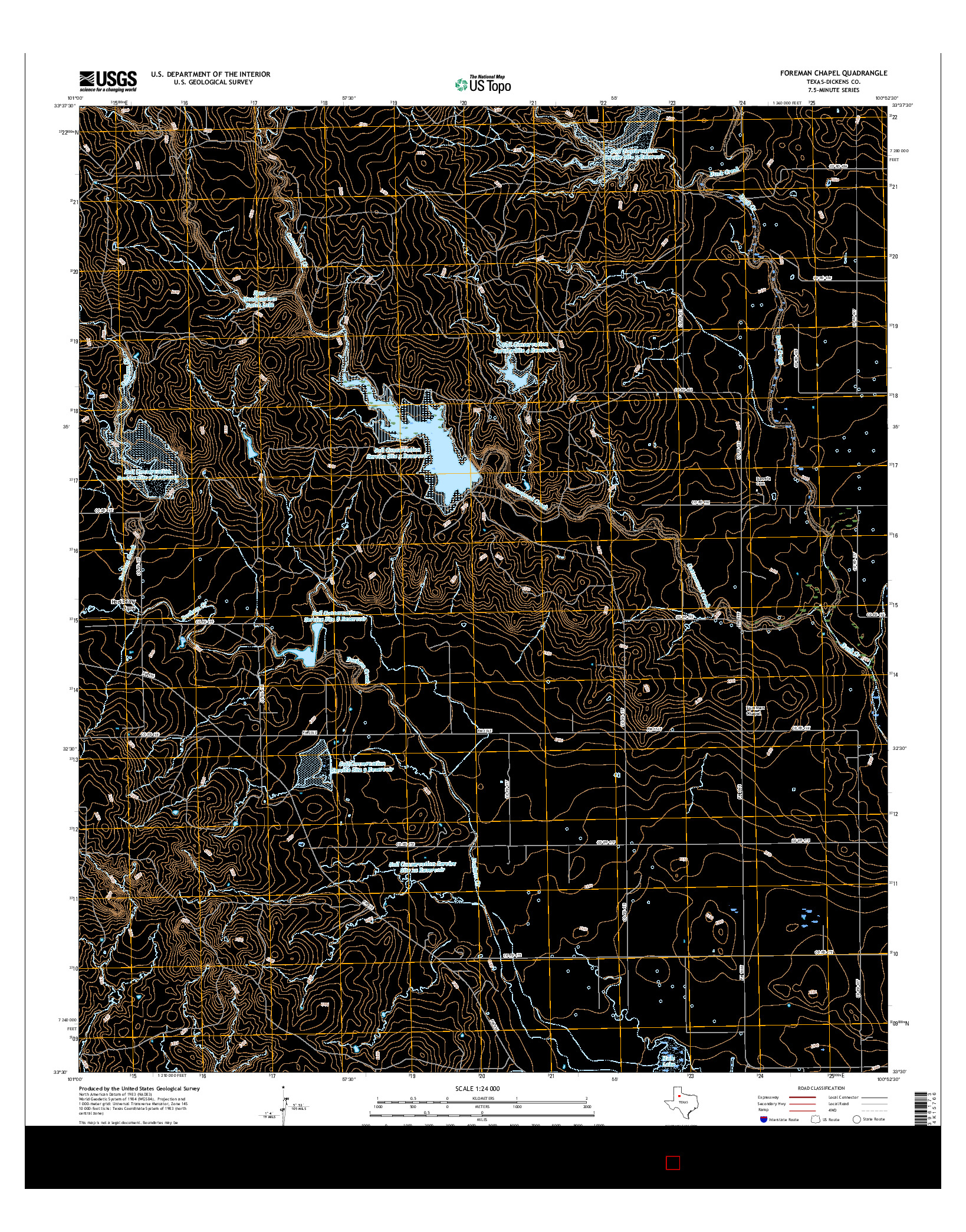 USGS US TOPO 7.5-MINUTE MAP FOR FOREMAN CHAPEL, TX 2016