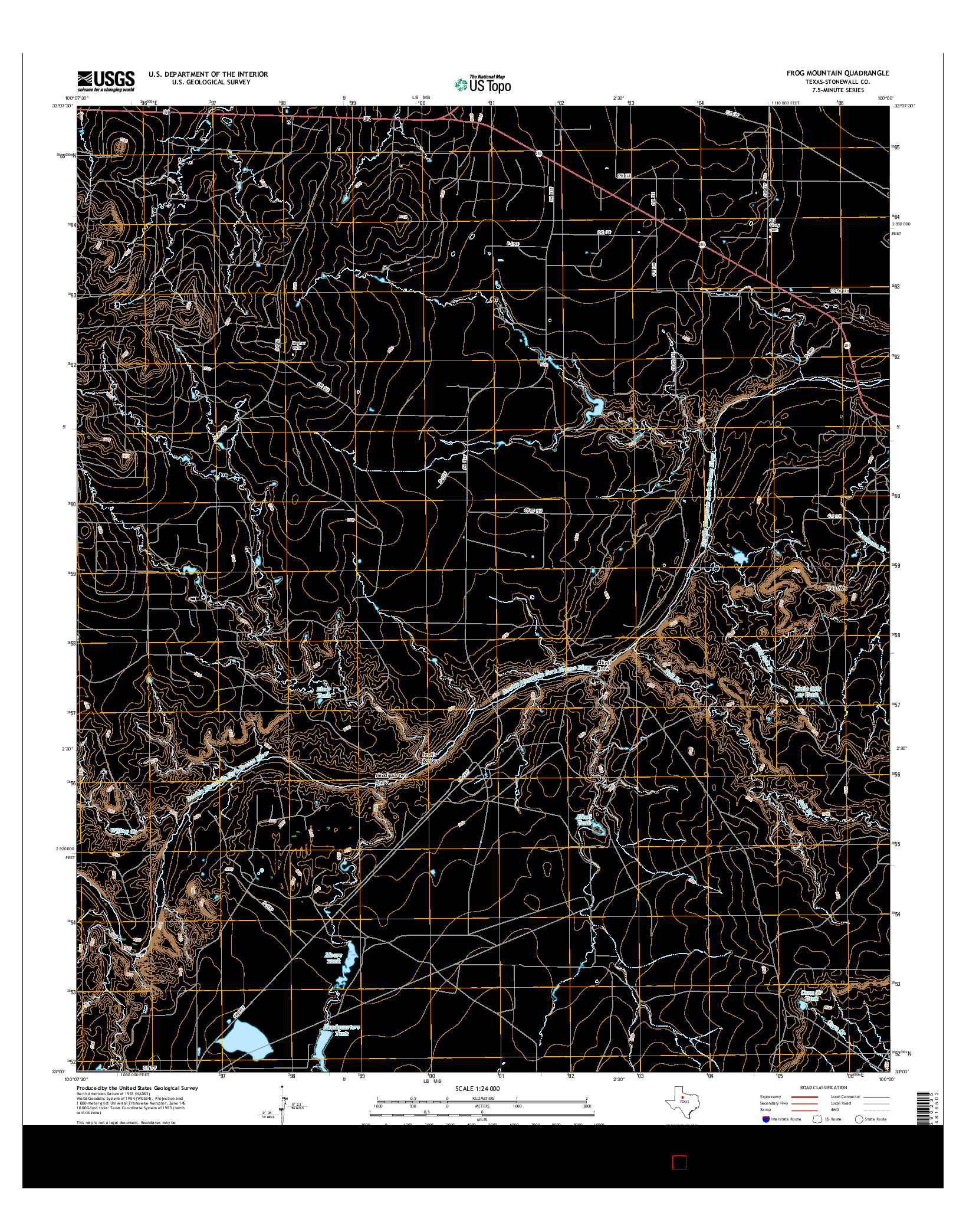 USGS US TOPO 7.5-MINUTE MAP FOR FROG MOUNTAIN, TX 2016