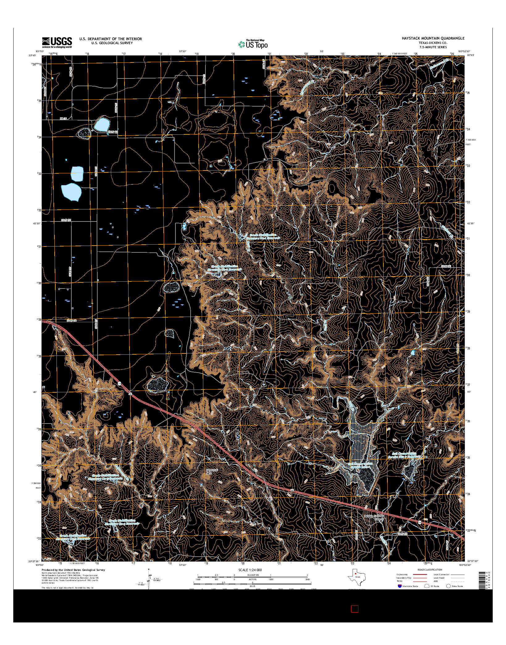 USGS US TOPO 7.5-MINUTE MAP FOR HAYSTACK MOUNTAIN, TX 2016