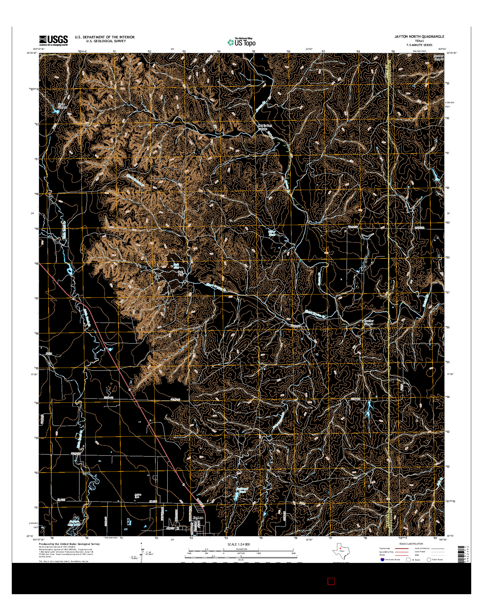 USGS US TOPO 7.5-MINUTE MAP FOR JAYTON NORTH, TX 2016