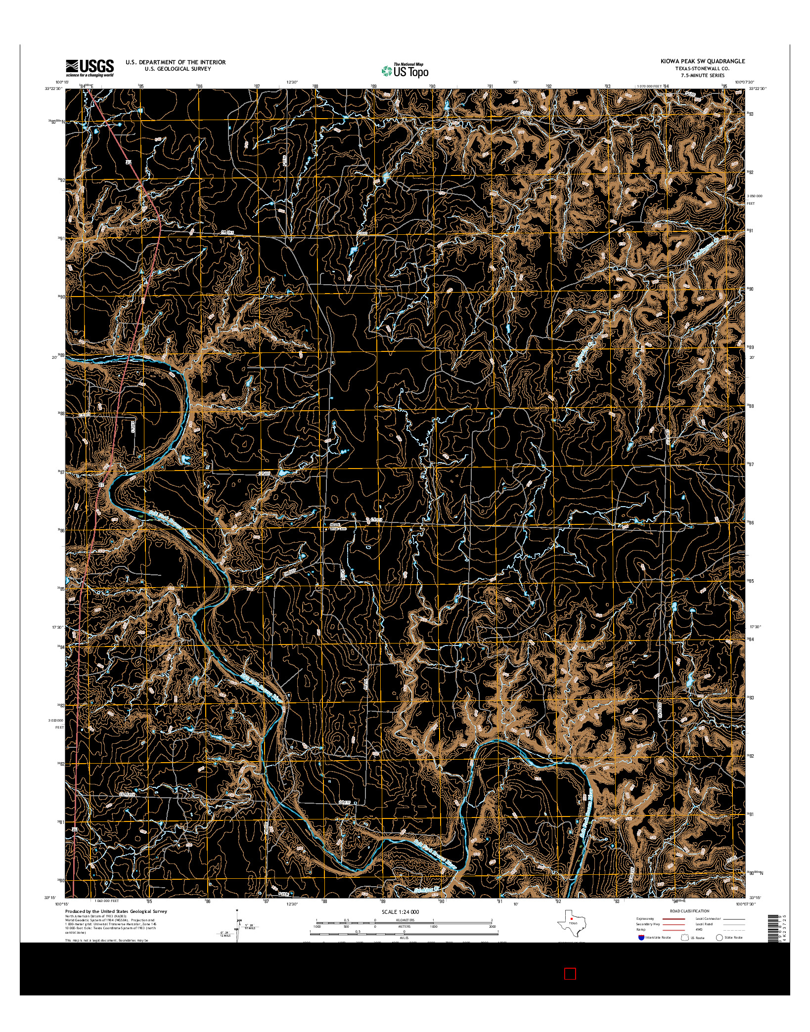 USGS US TOPO 7.5-MINUTE MAP FOR KIOWA PEAK SW, TX 2016