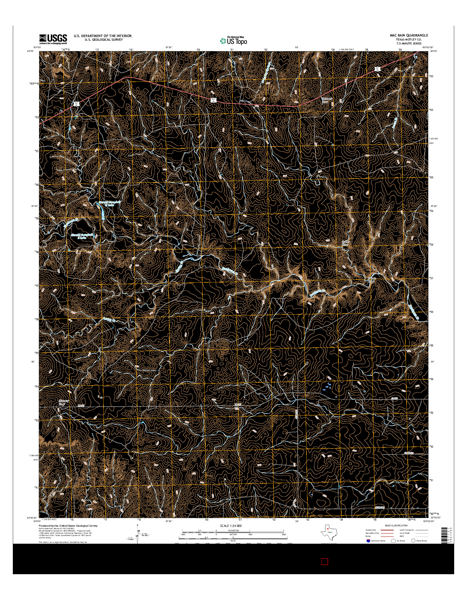USGS US TOPO 7.5-MINUTE MAP FOR MAC BAIN, TX 2016