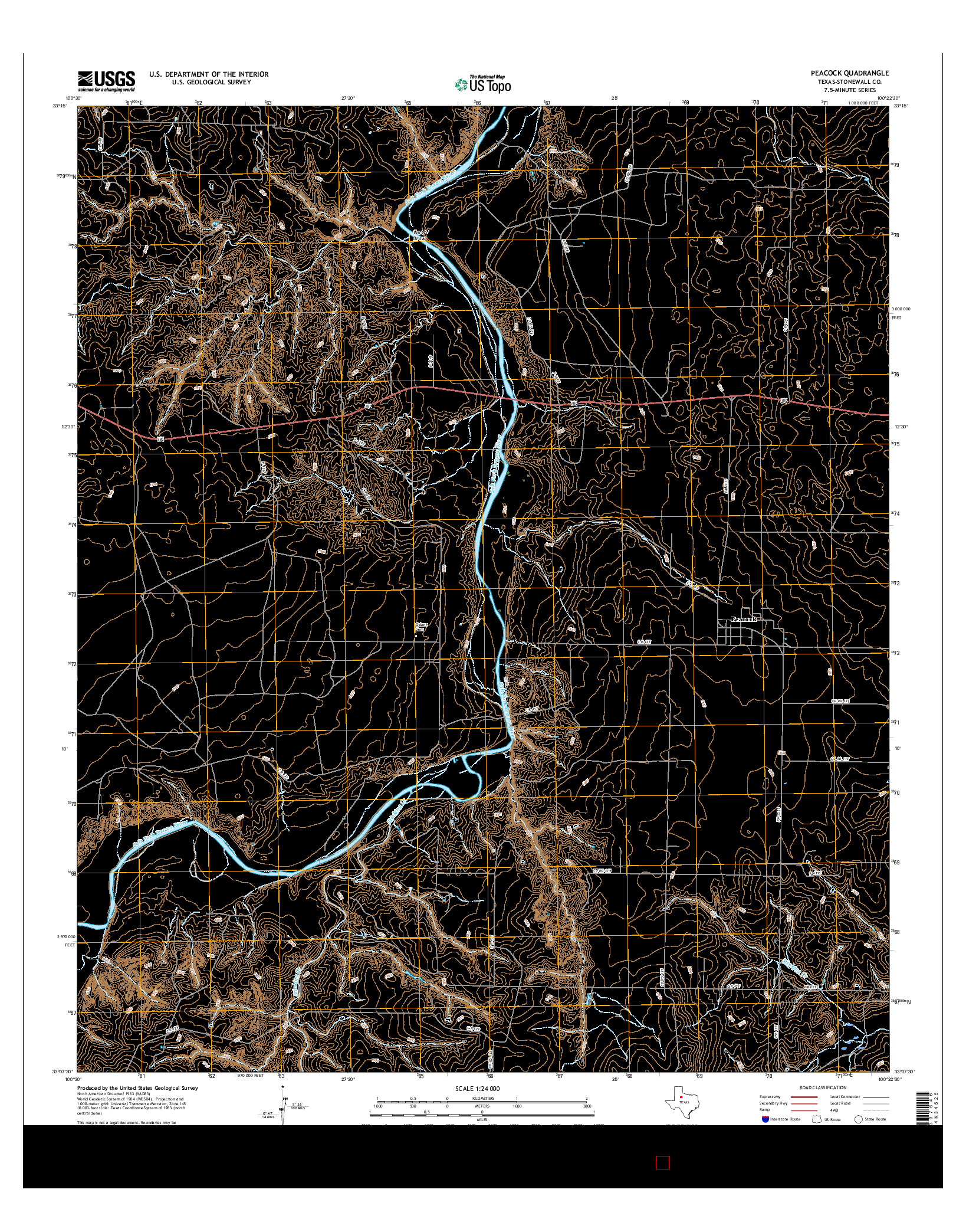 USGS US TOPO 7.5-MINUTE MAP FOR PEACOCK, TX 2016