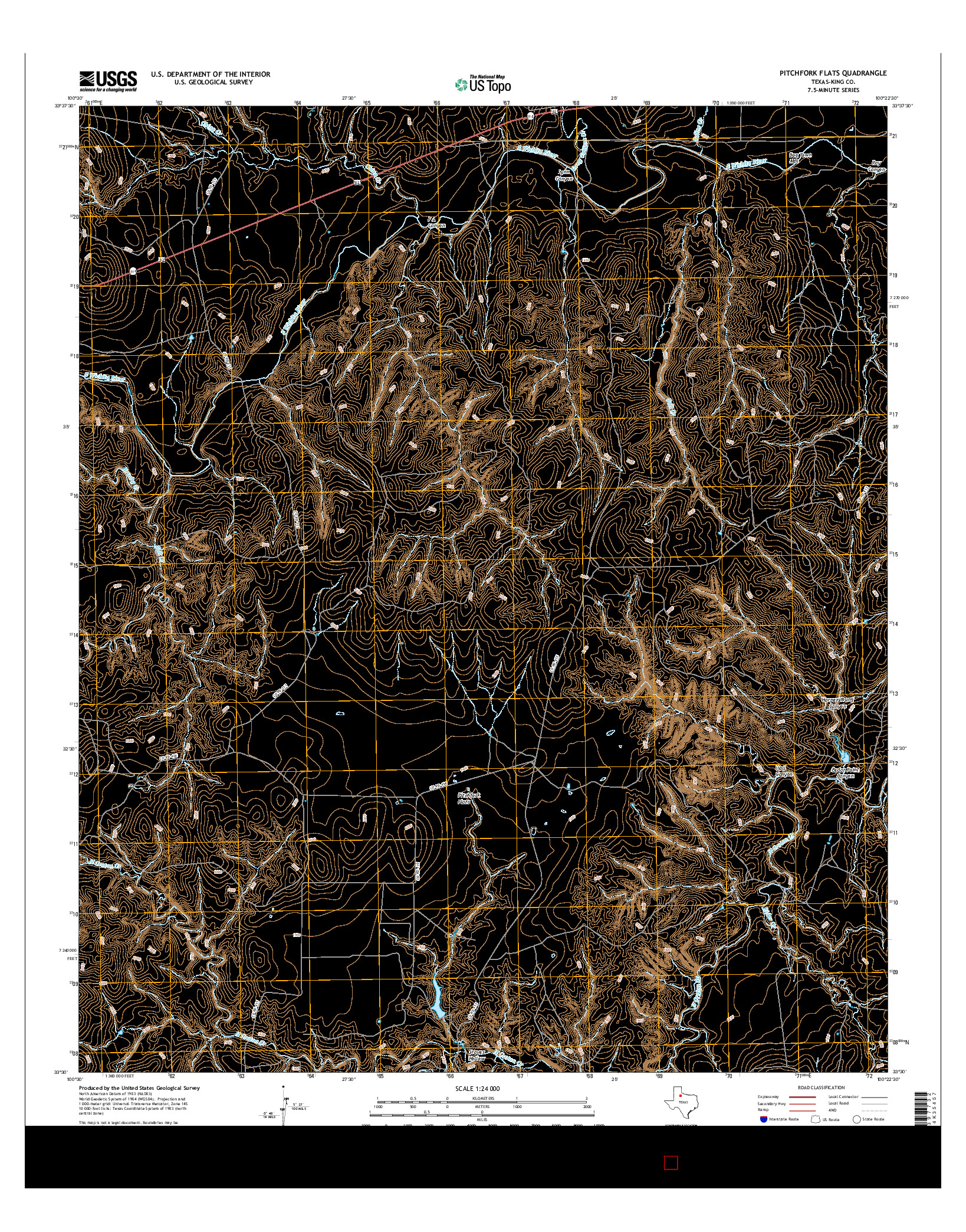 USGS US TOPO 7.5-MINUTE MAP FOR PITCHFORK FLATS, TX 2016