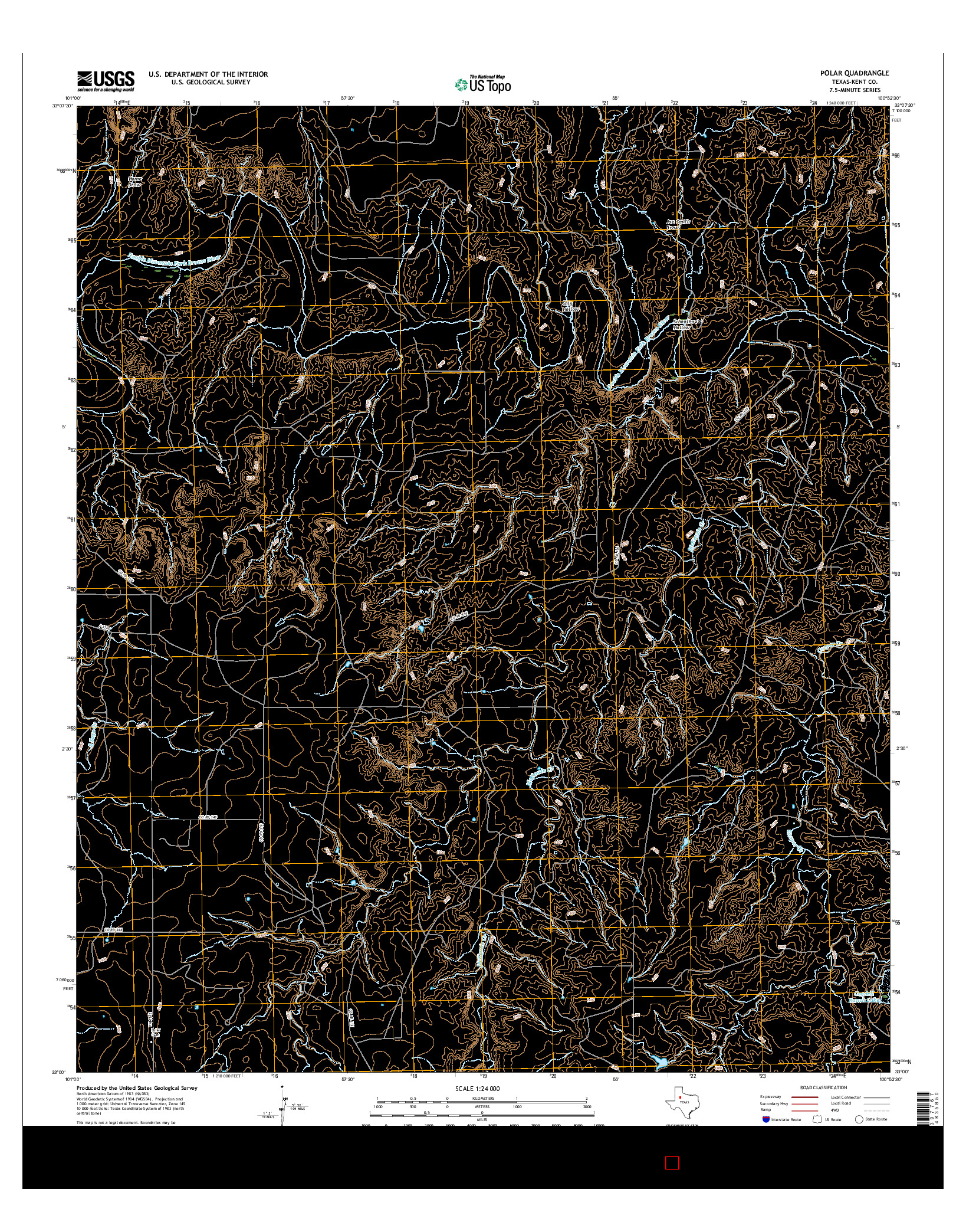 USGS US TOPO 7.5-MINUTE MAP FOR POLAR, TX 2016