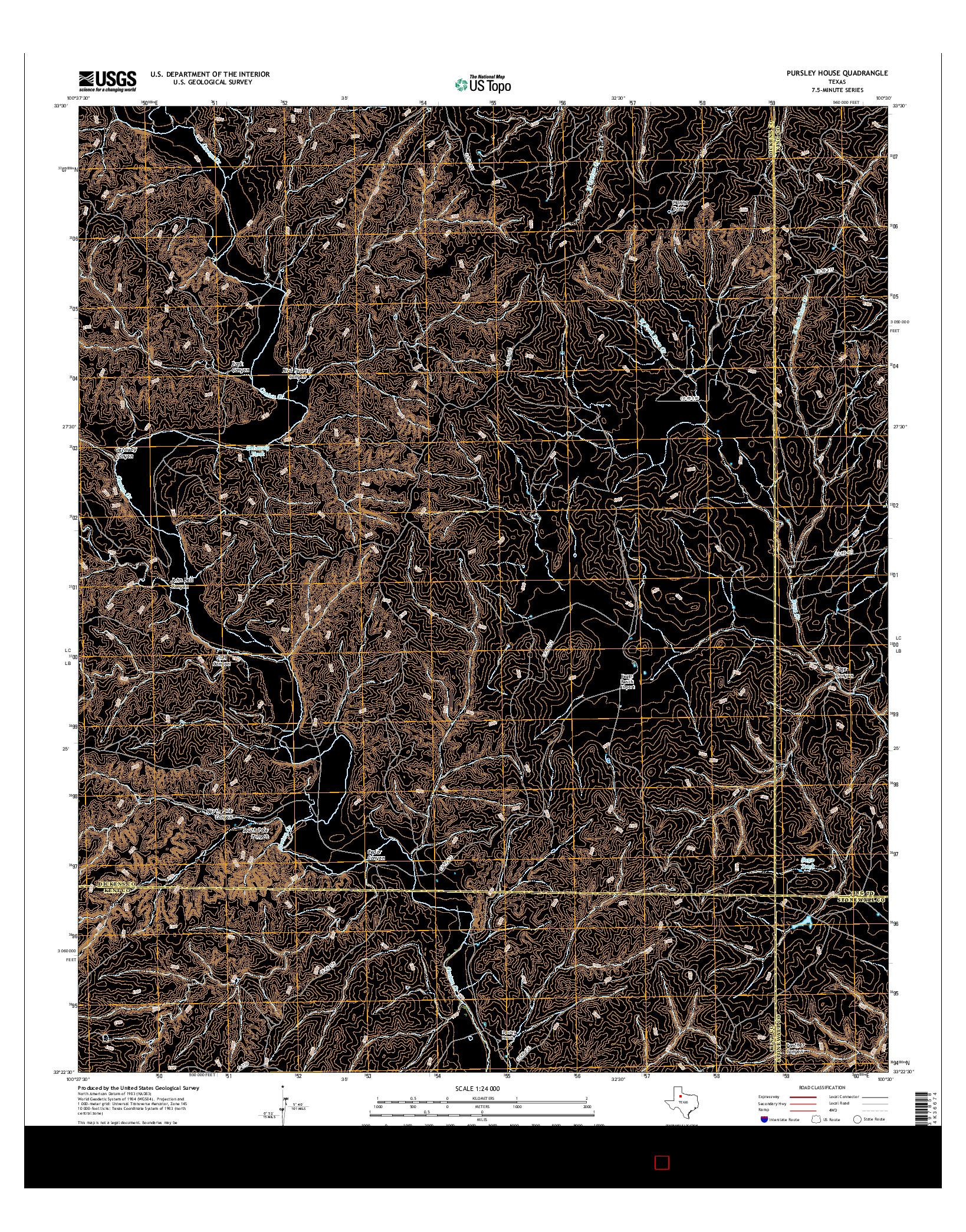 USGS US TOPO 7.5-MINUTE MAP FOR PURSLEY HOUSE, TX 2016