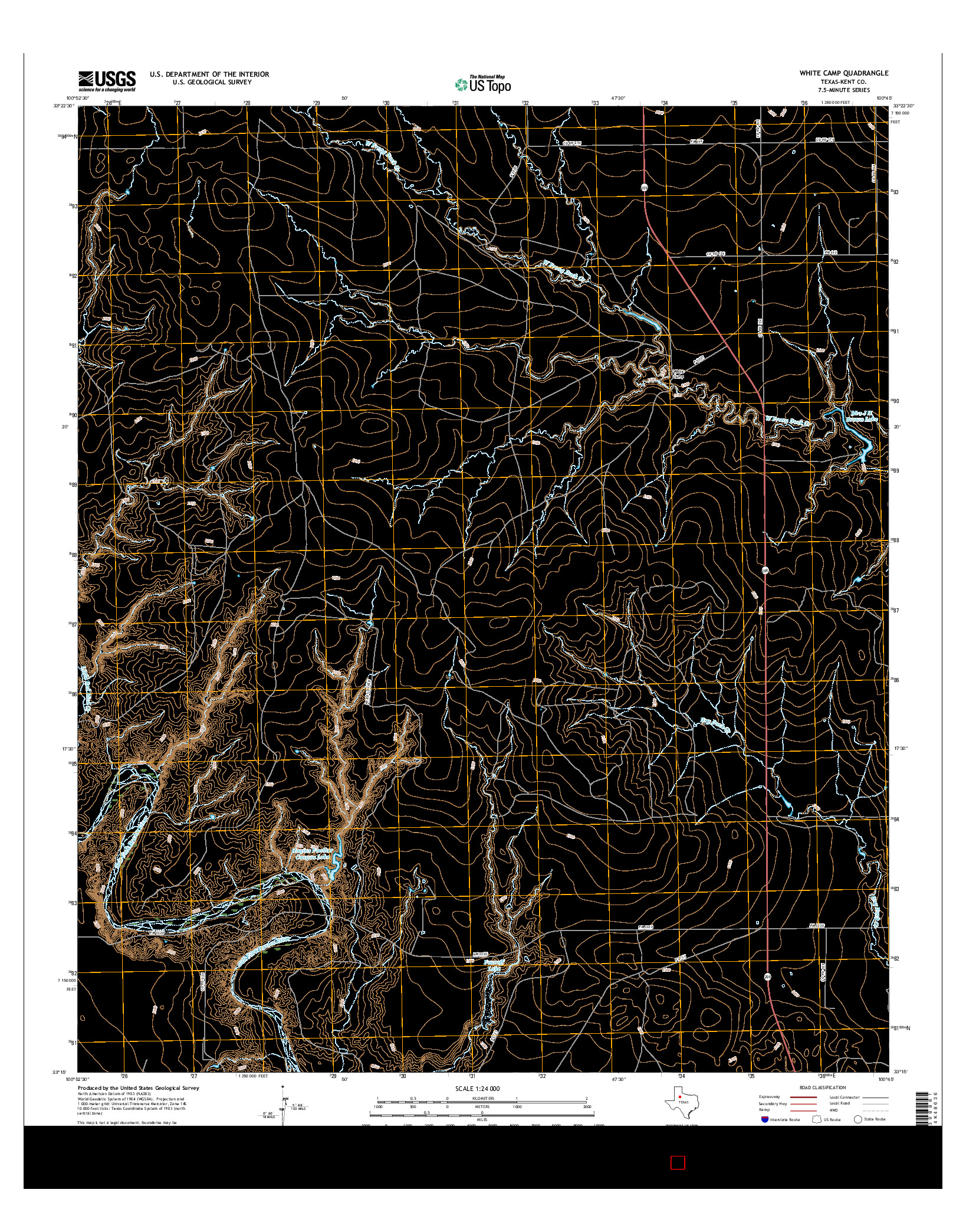 USGS US TOPO 7.5-MINUTE MAP FOR WHITE CAMP, TX 2016