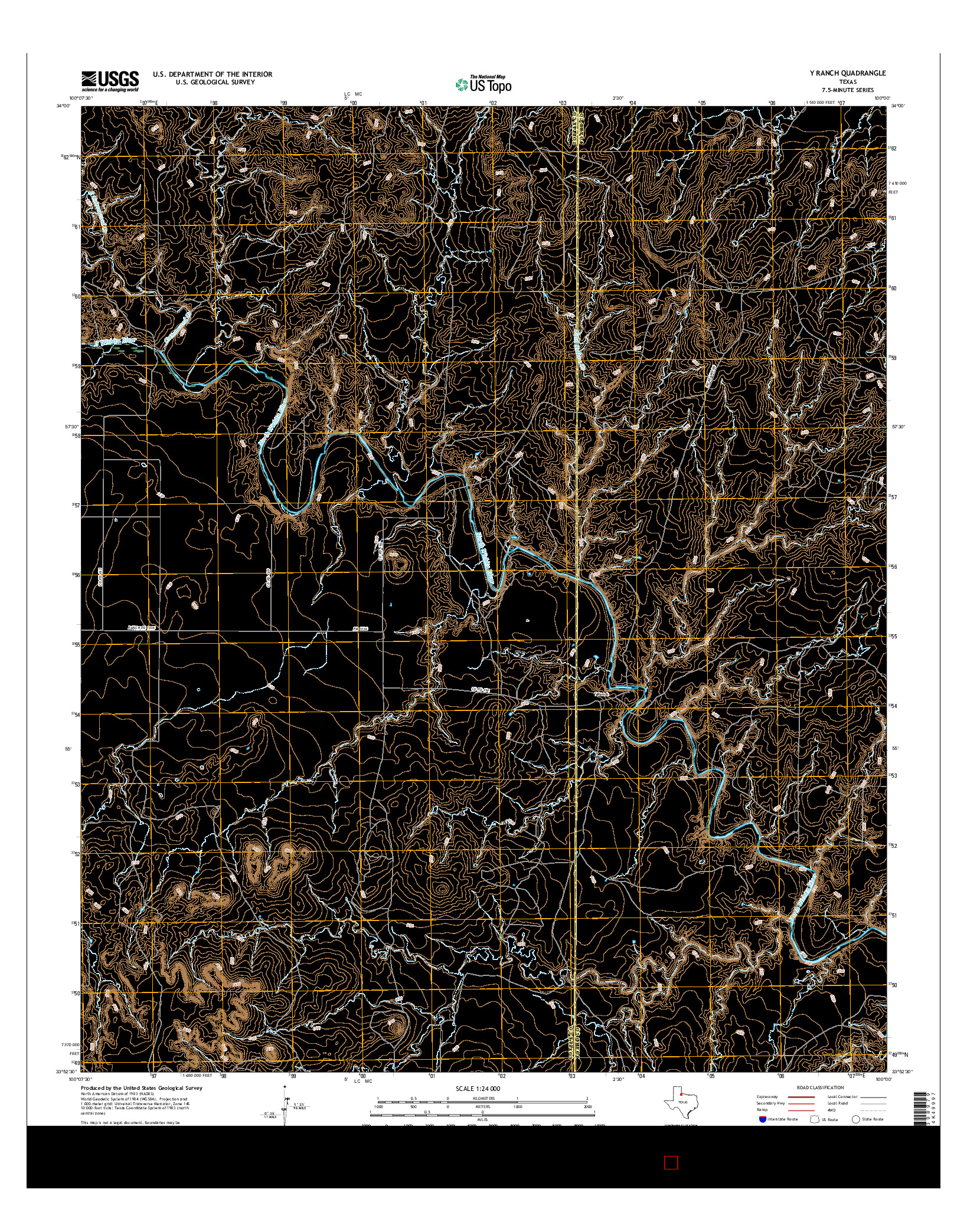 USGS US TOPO 7.5-MINUTE MAP FOR Y RANCH, TX 2016