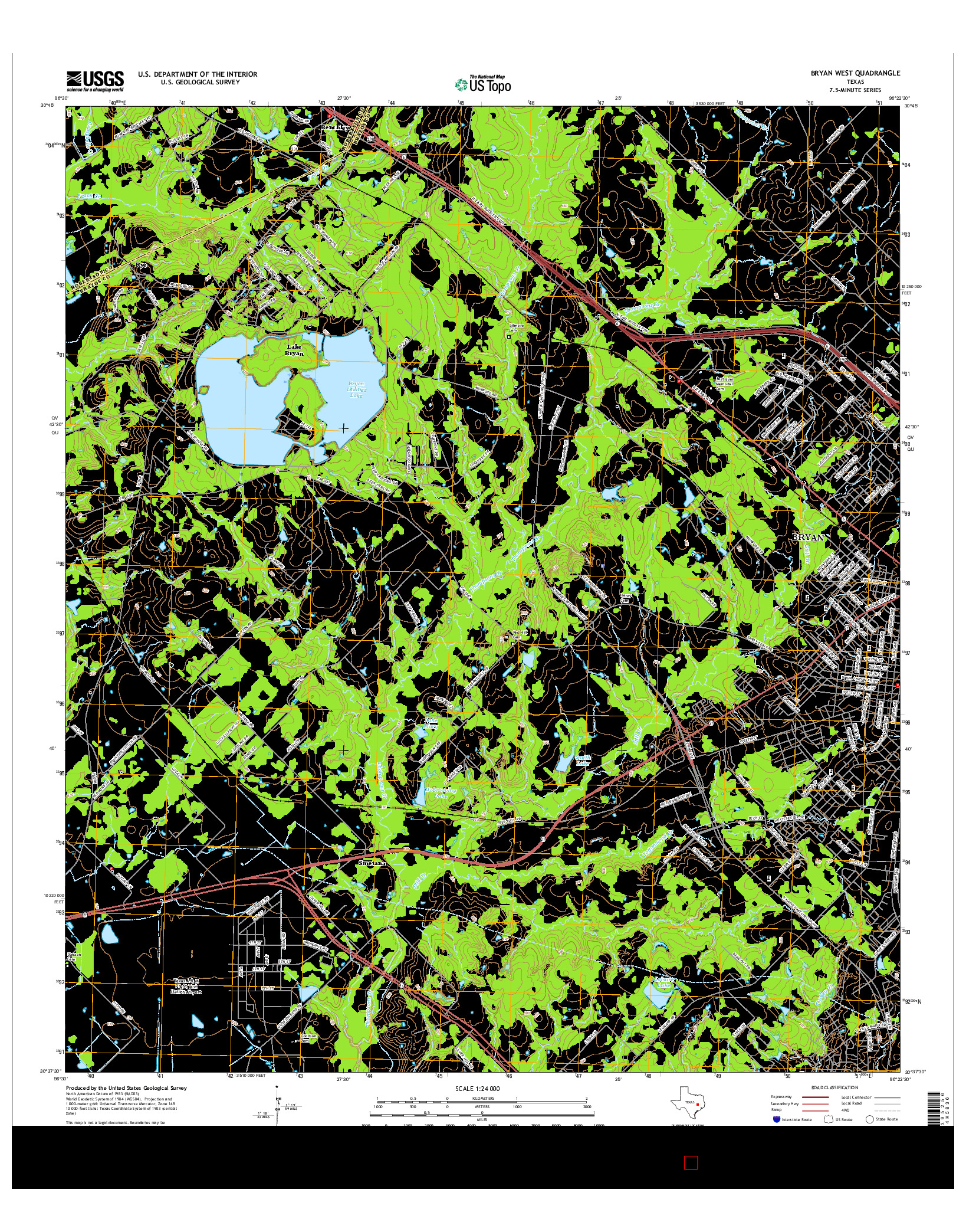 USGS US TOPO 7.5-MINUTE MAP FOR BRYAN WEST, TX 2016