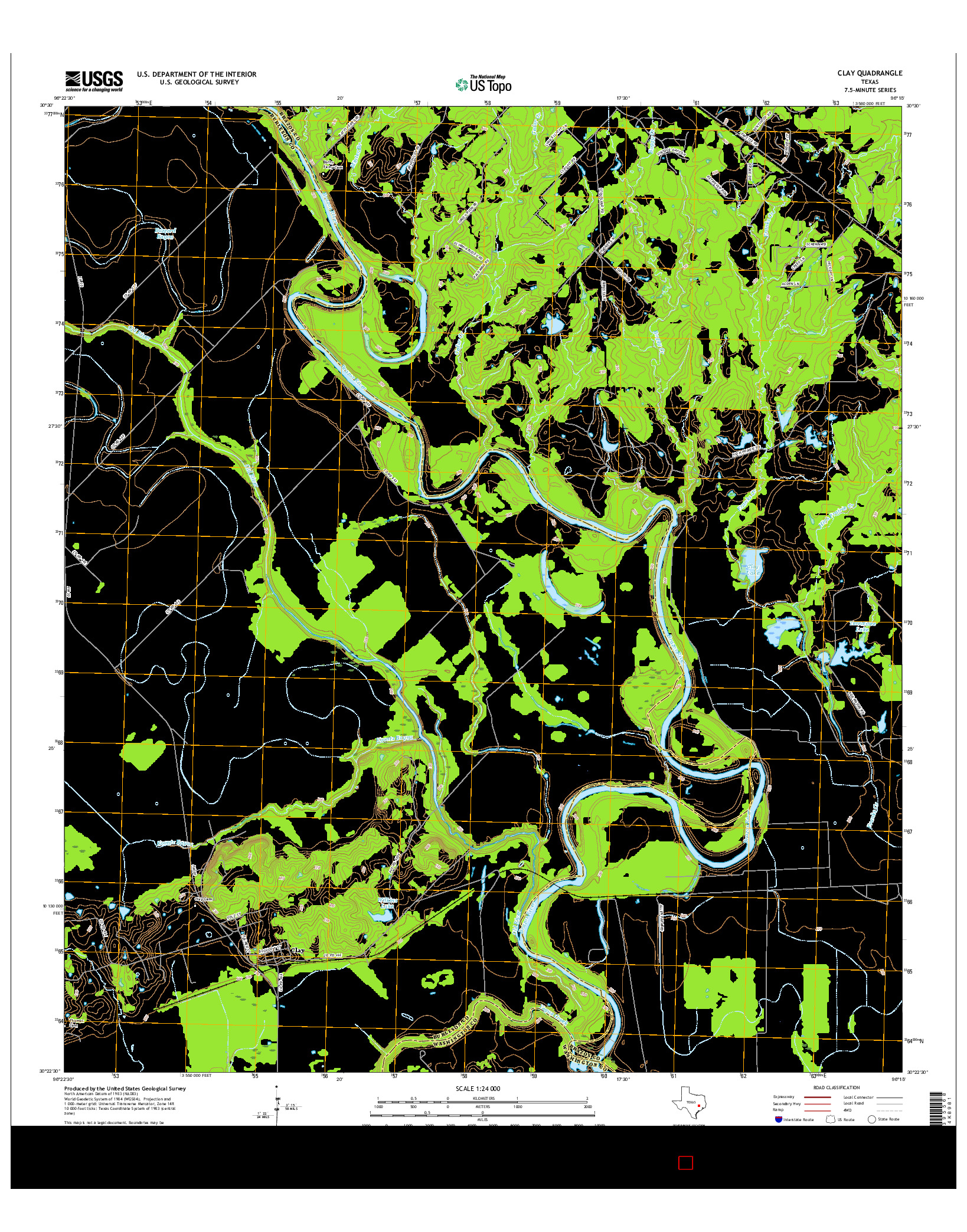 USGS US TOPO 7.5-MINUTE MAP FOR CLAY, TX 2016