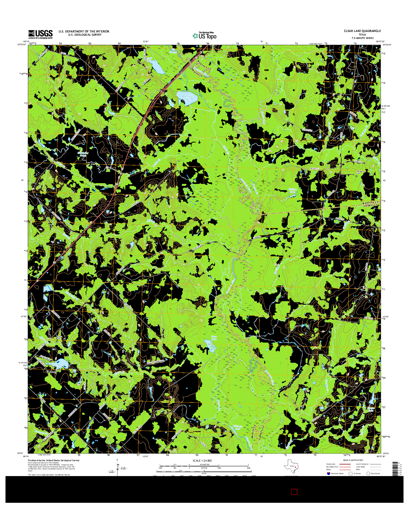 USGS US TOPO 7.5-MINUTE MAP FOR CLEAR LAKE, TX 2016