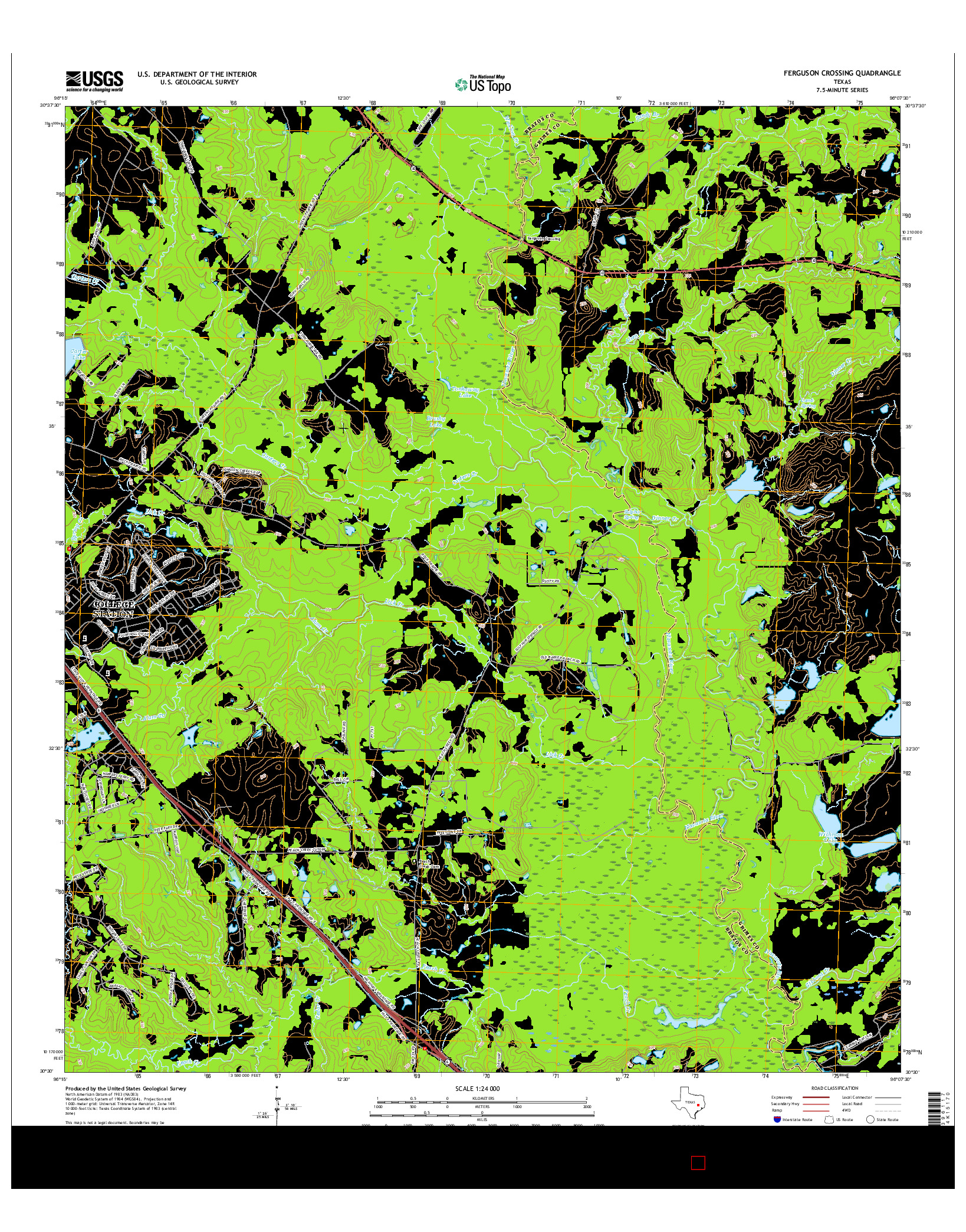 USGS US TOPO 7.5-MINUTE MAP FOR FERGUSON CROSSING, TX 2016