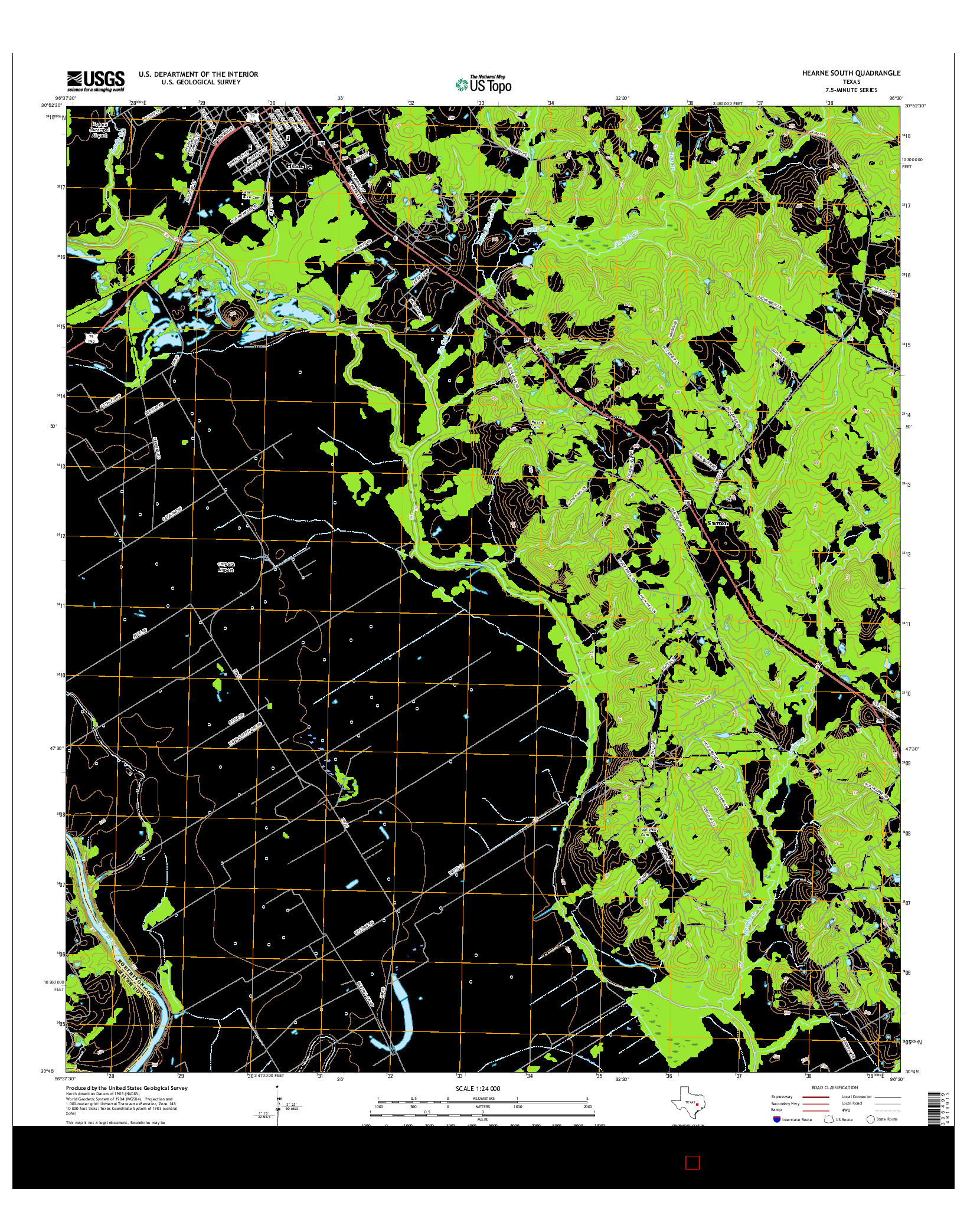 USGS US TOPO 7.5-MINUTE MAP FOR HEARNE SOUTH, TX 2016