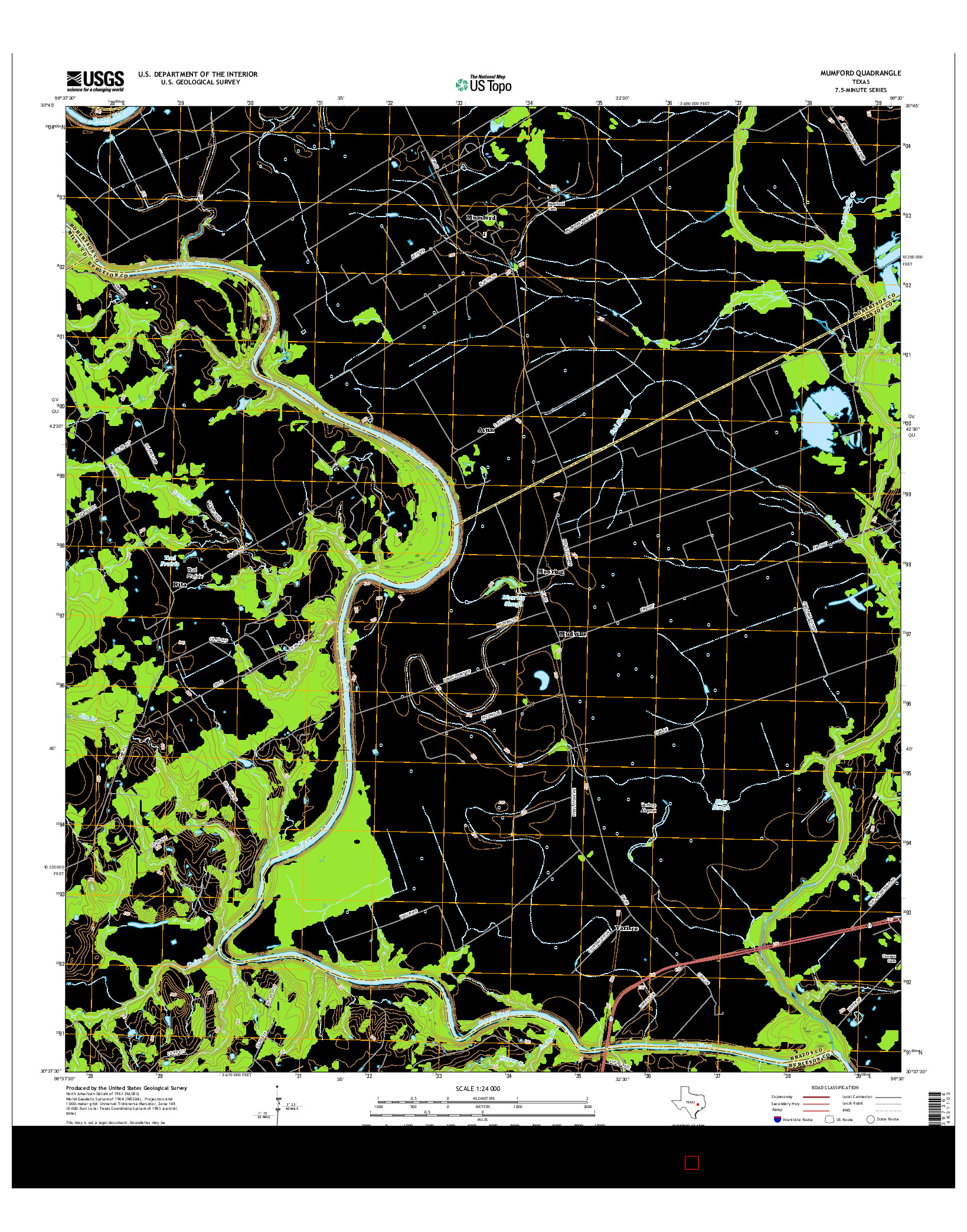 USGS US TOPO 7.5-MINUTE MAP FOR MUMFORD, TX 2016