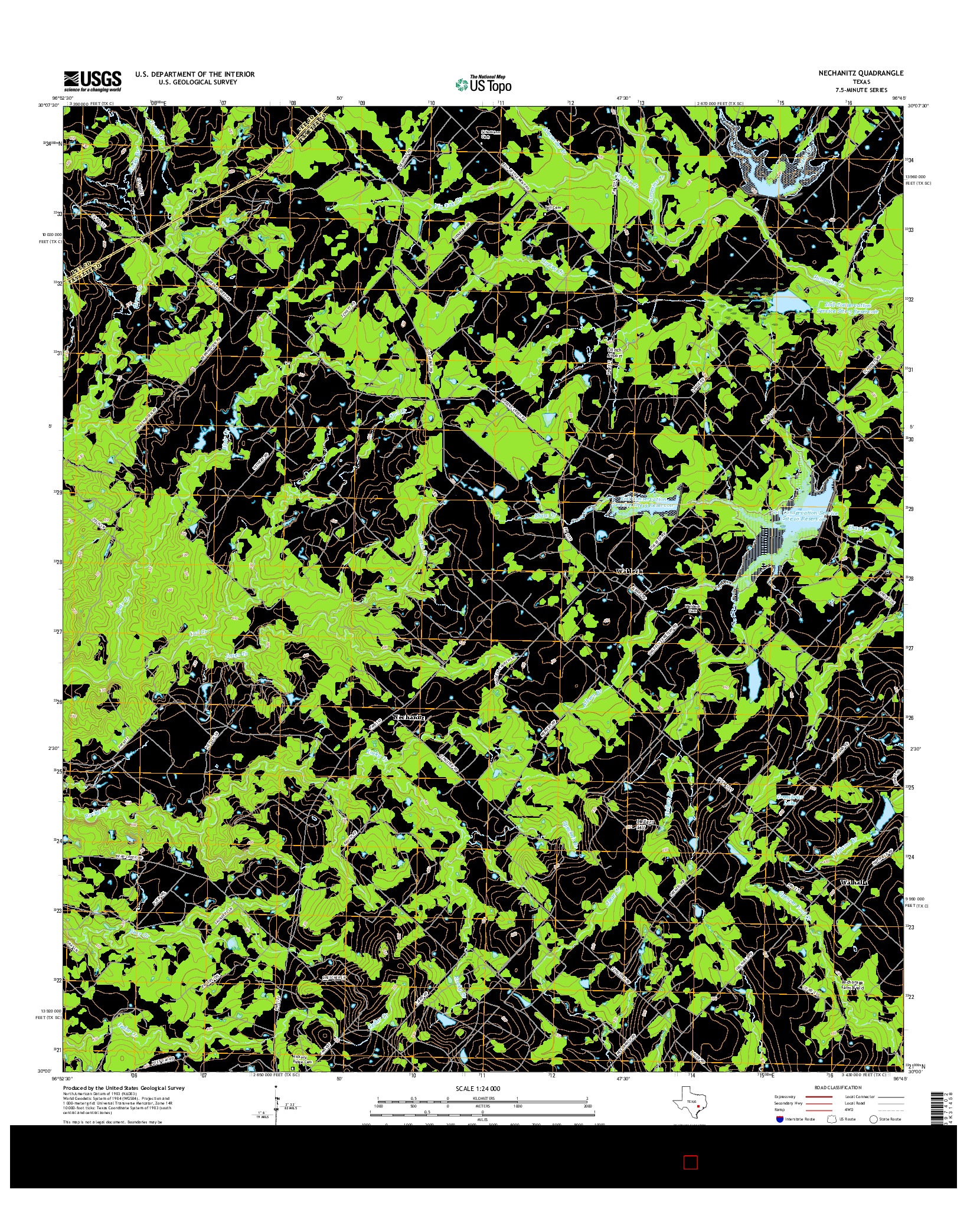 USGS US TOPO 7.5-MINUTE MAP FOR NECHANITZ, TX 2016