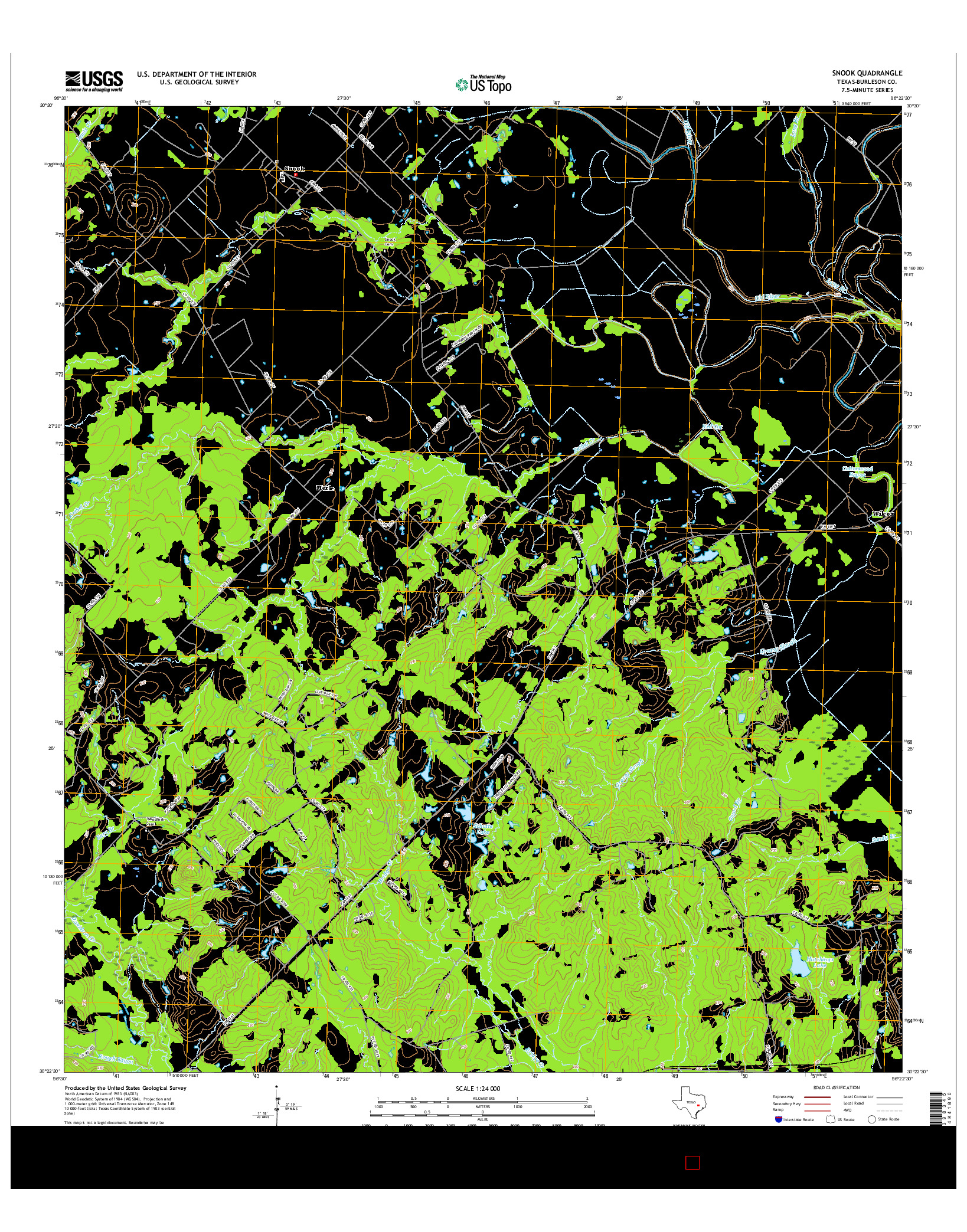 USGS US TOPO 7.5-MINUTE MAP FOR SNOOK, TX 2016