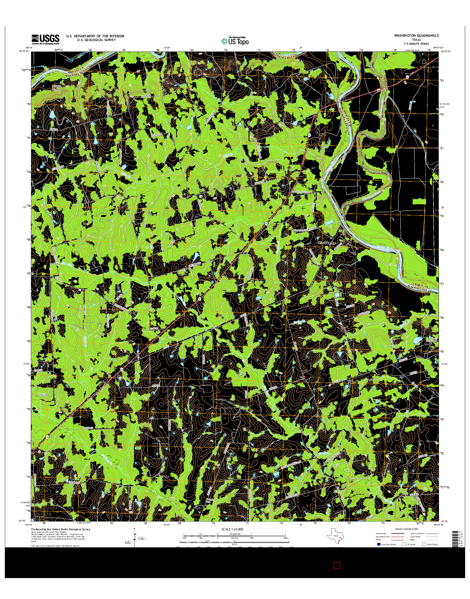 USGS US TOPO 7.5-MINUTE MAP FOR WASHINGTON, TX 2016