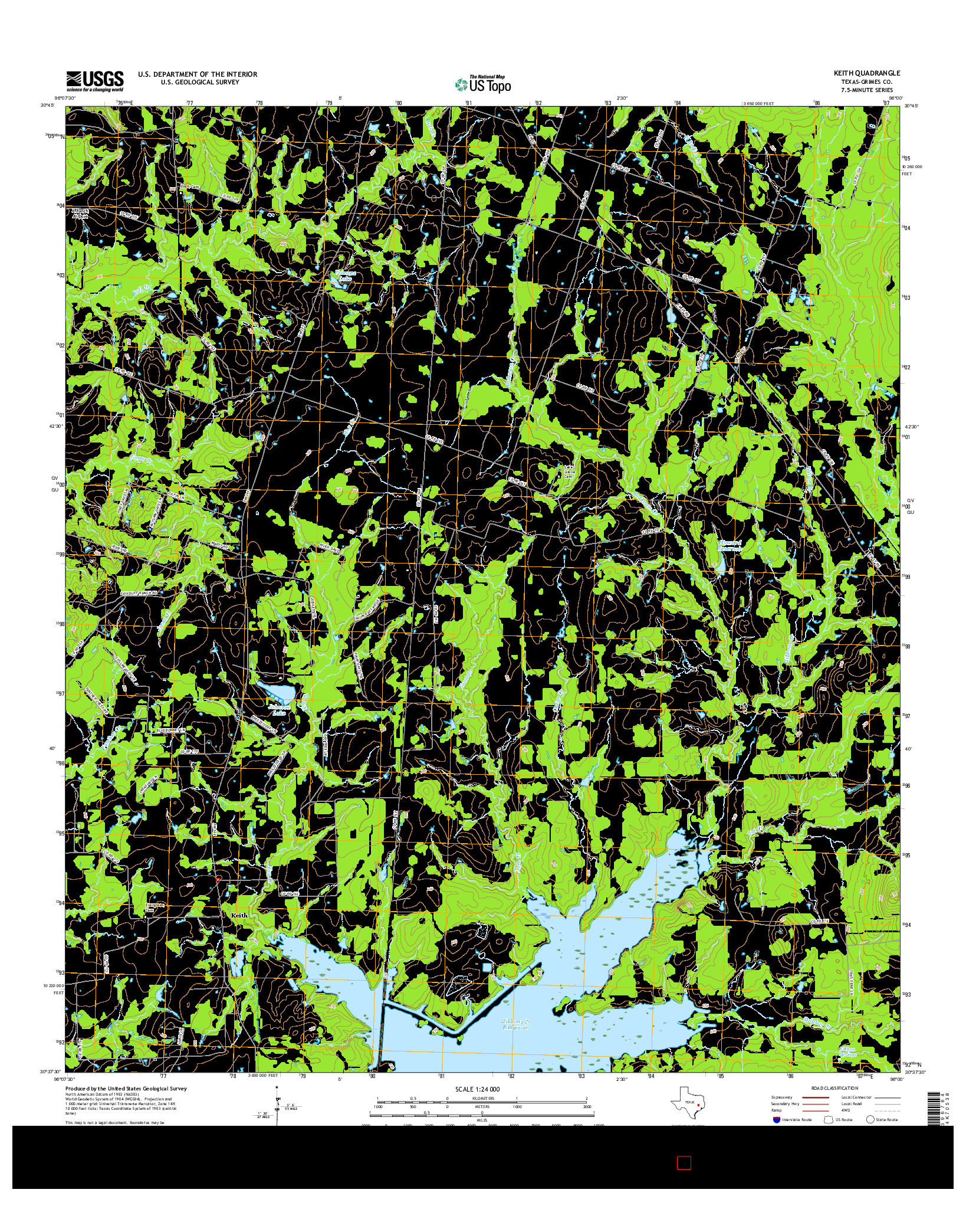 USGS US TOPO 7.5-MINUTE MAP FOR KEITH, TX 2016