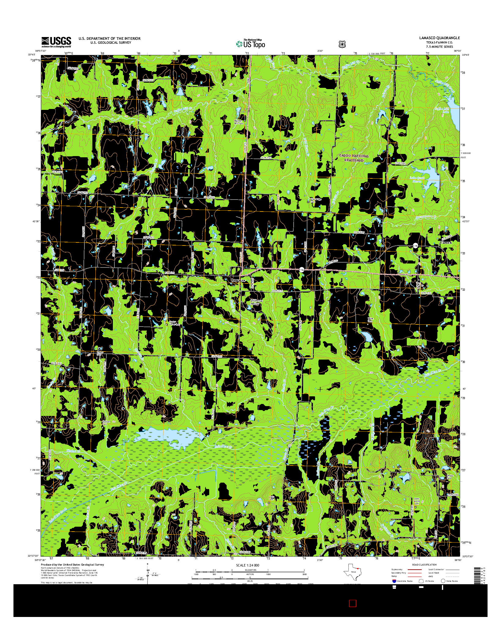 USGS US TOPO 7.5-MINUTE MAP FOR LAMASCO, TX 2016