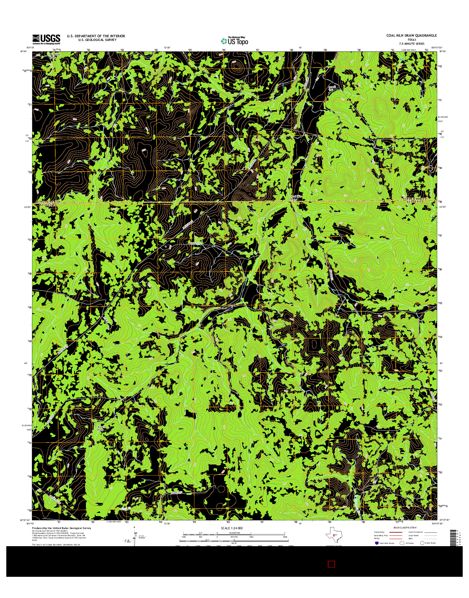 USGS US TOPO 7.5-MINUTE MAP FOR COAL KILN DRAW, TX 2016