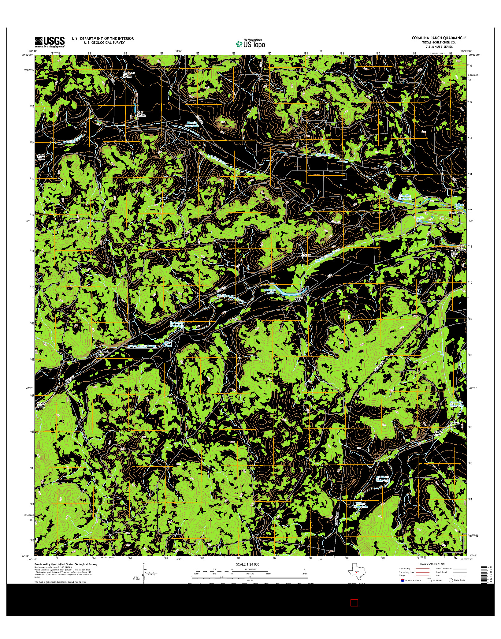 USGS US TOPO 7.5-MINUTE MAP FOR CORALINA RANCH, TX 2016