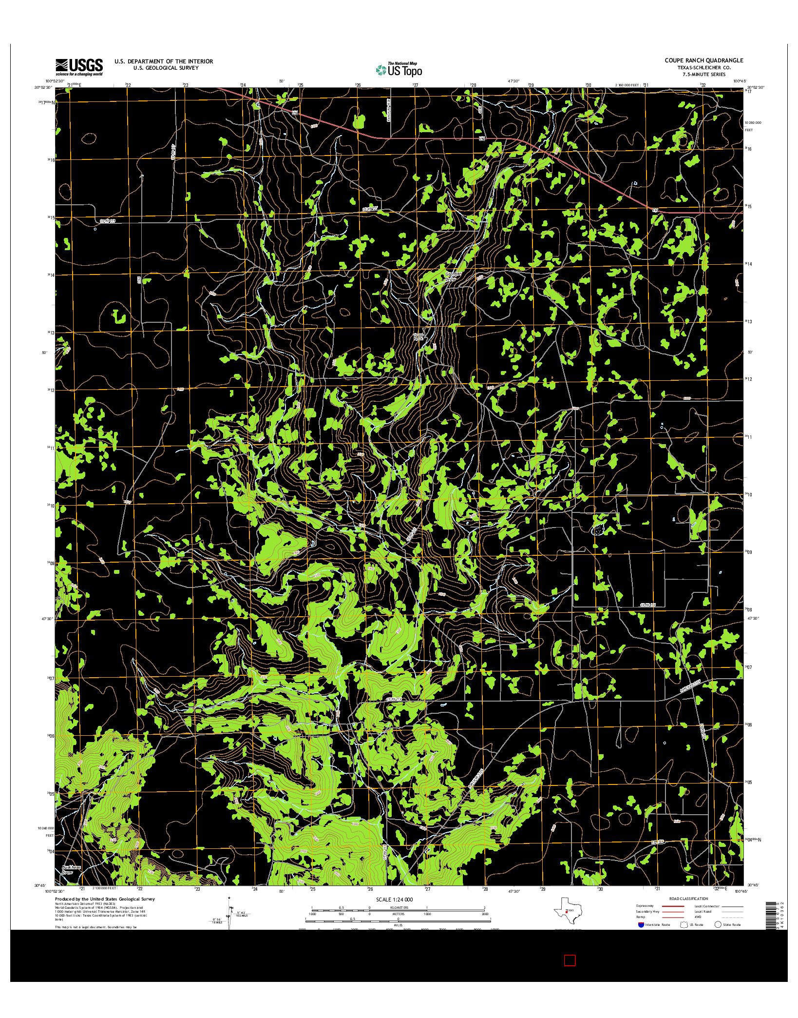 USGS US TOPO 7.5-MINUTE MAP FOR COUPE RANCH, TX 2016