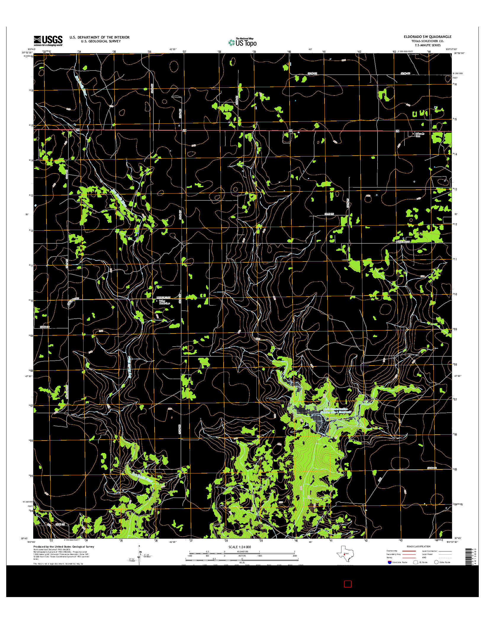 USGS US TOPO 7.5-MINUTE MAP FOR ELDORADO SW, TX 2016