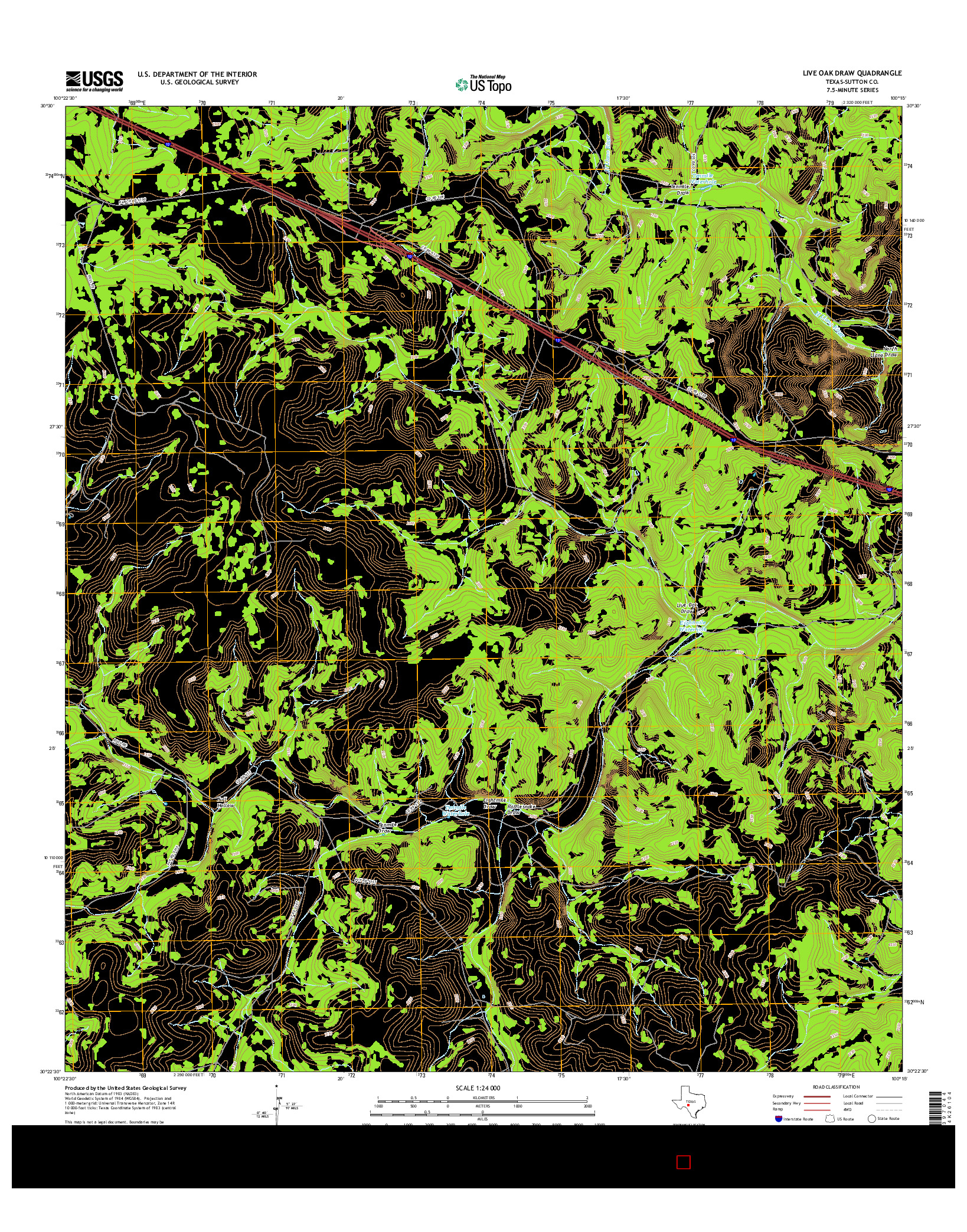 USGS US TOPO 7.5-MINUTE MAP FOR LIVE OAK DRAW, TX 2016