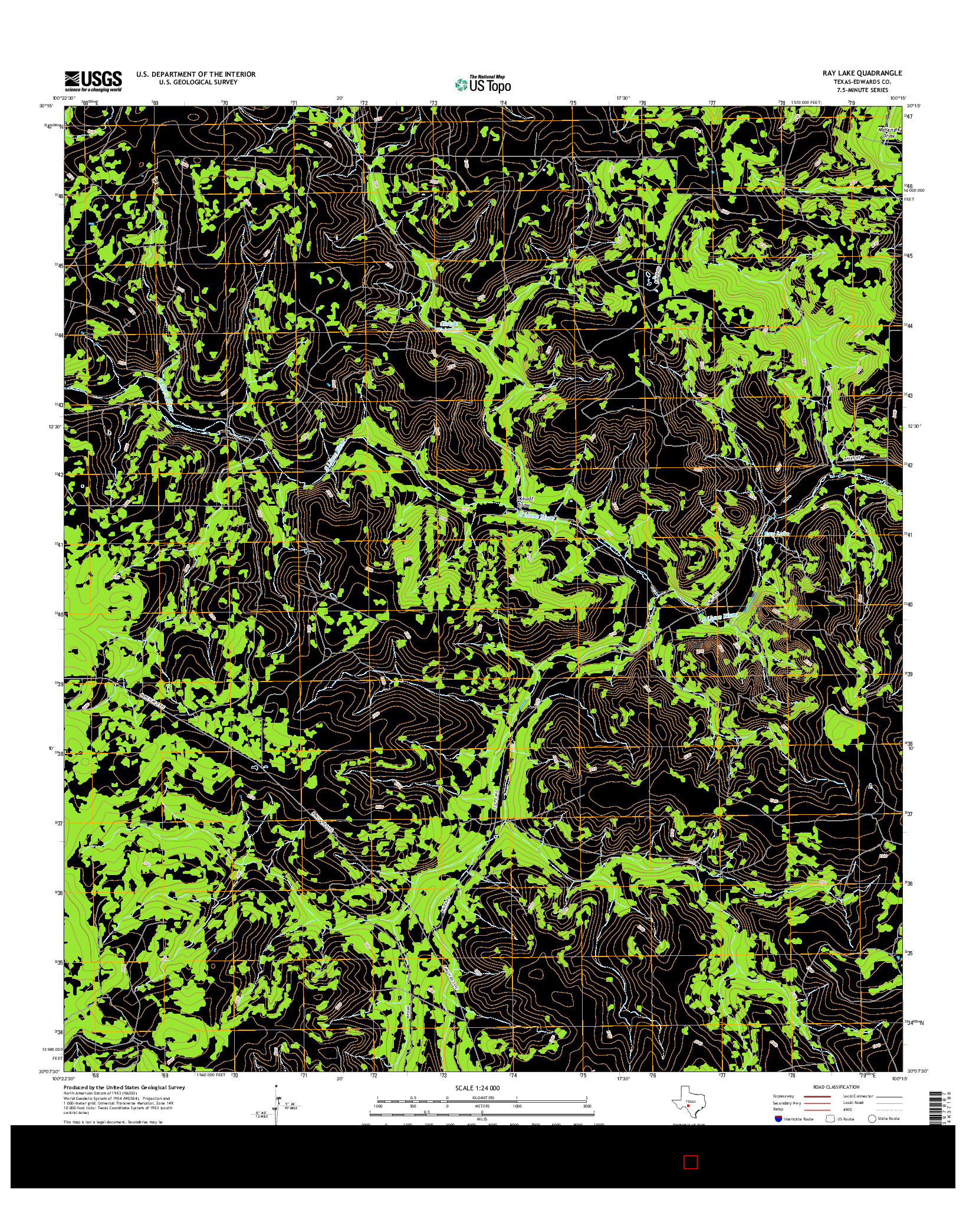 USGS US TOPO 7.5-MINUTE MAP FOR RAY LAKE, TX 2016