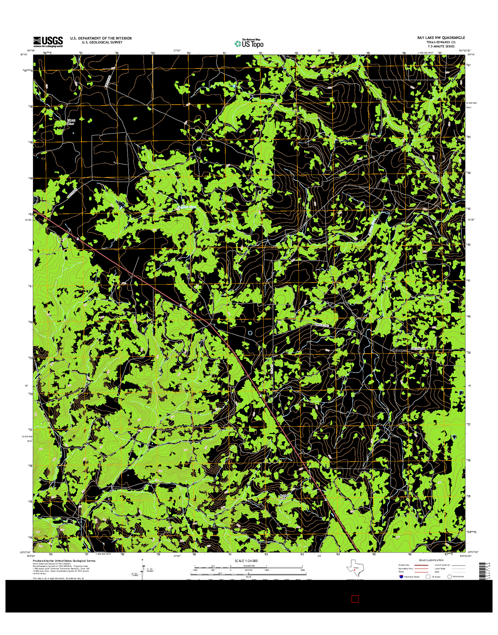 USGS US TOPO 7.5-MINUTE MAP FOR RAY LAKE NW, TX 2016