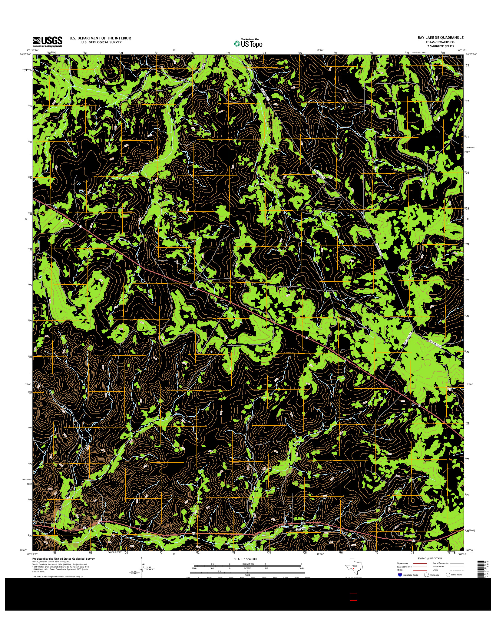 USGS US TOPO 7.5-MINUTE MAP FOR RAY LAKE SE, TX 2016