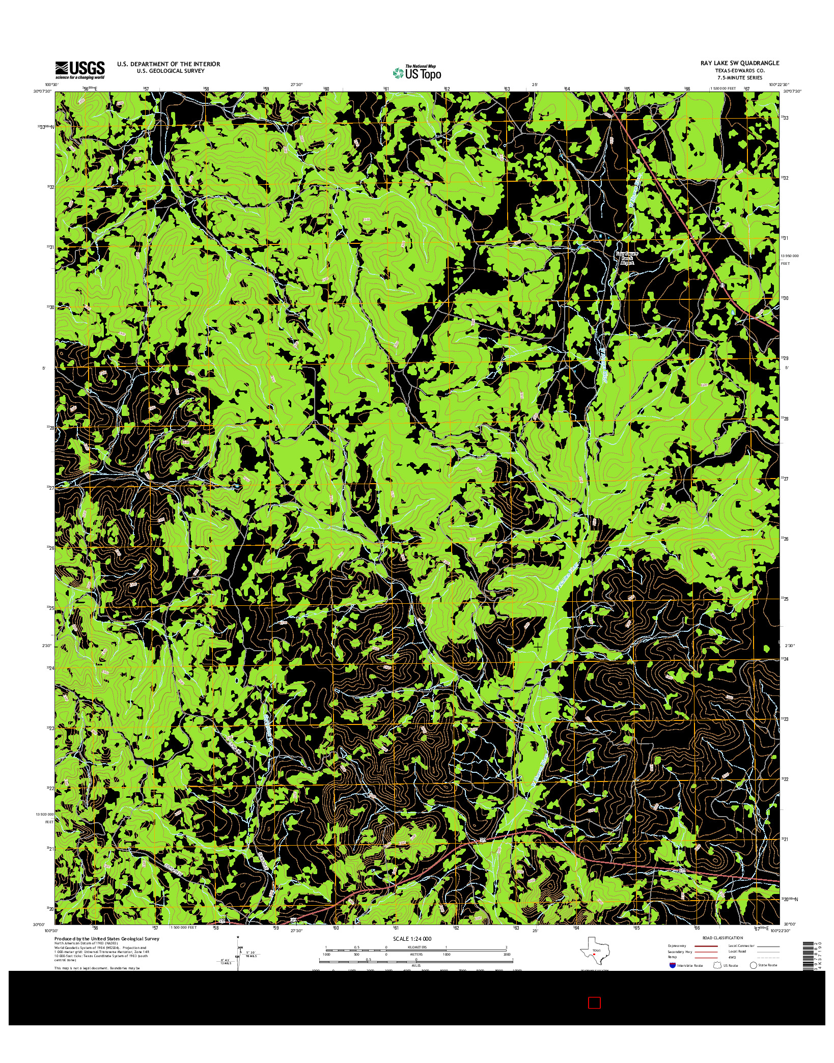 USGS US TOPO 7.5-MINUTE MAP FOR RAY LAKE SW, TX 2016