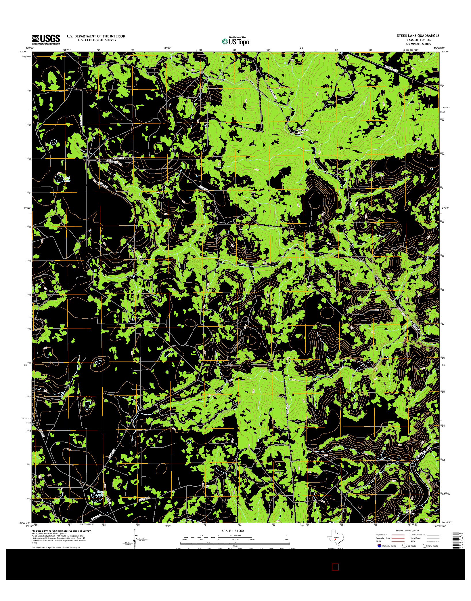 USGS US TOPO 7.5-MINUTE MAP FOR STEEN LAKE, TX 2016