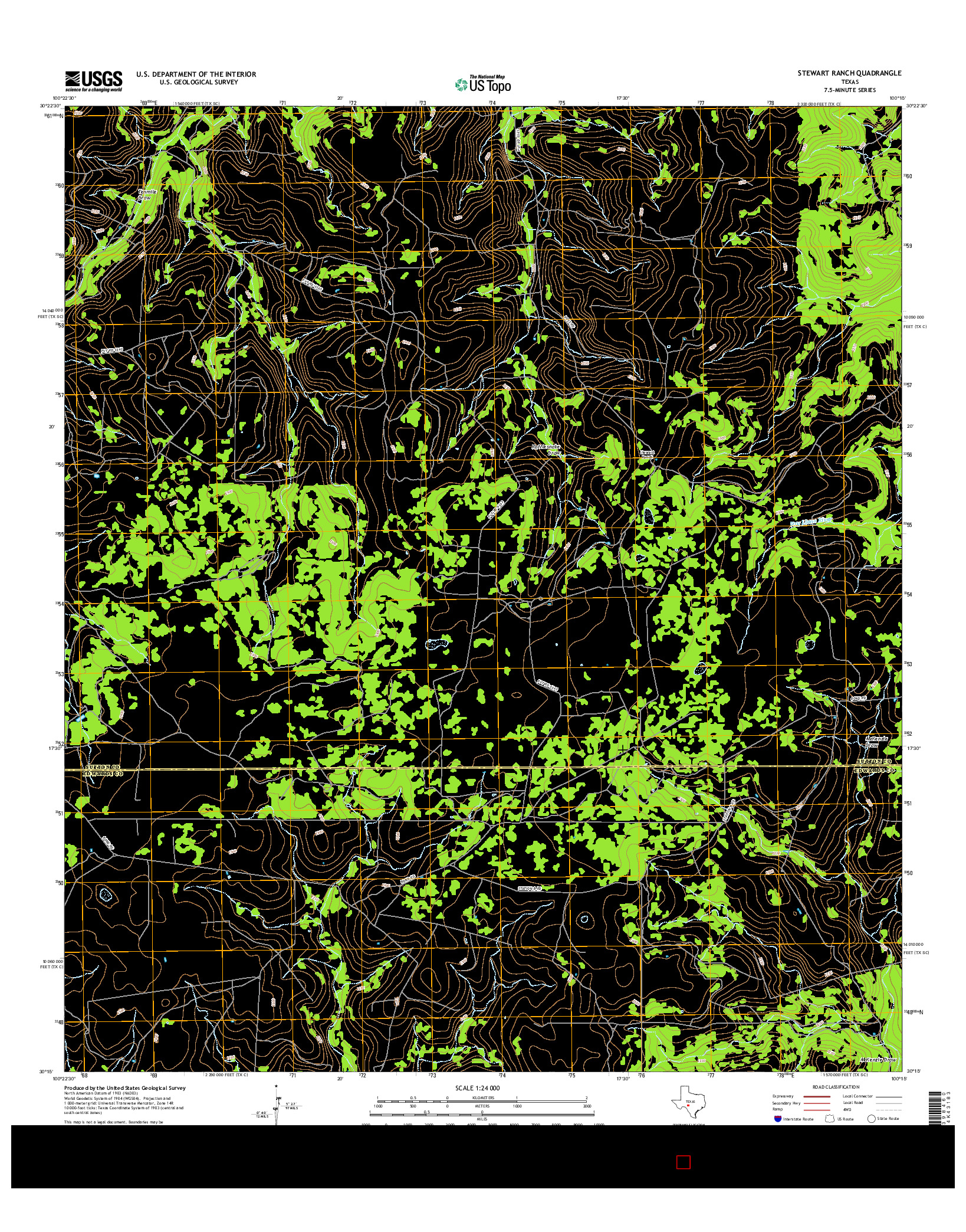 USGS US TOPO 7.5-MINUTE MAP FOR STEWART RANCH, TX 2016