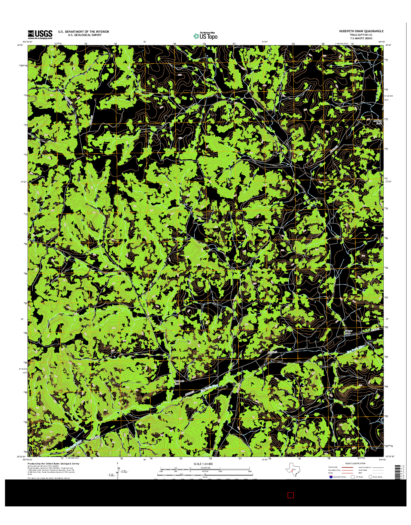 USGS US TOPO 7.5-MINUTE MAP FOR HUDSPETH DRAW, TX 2016