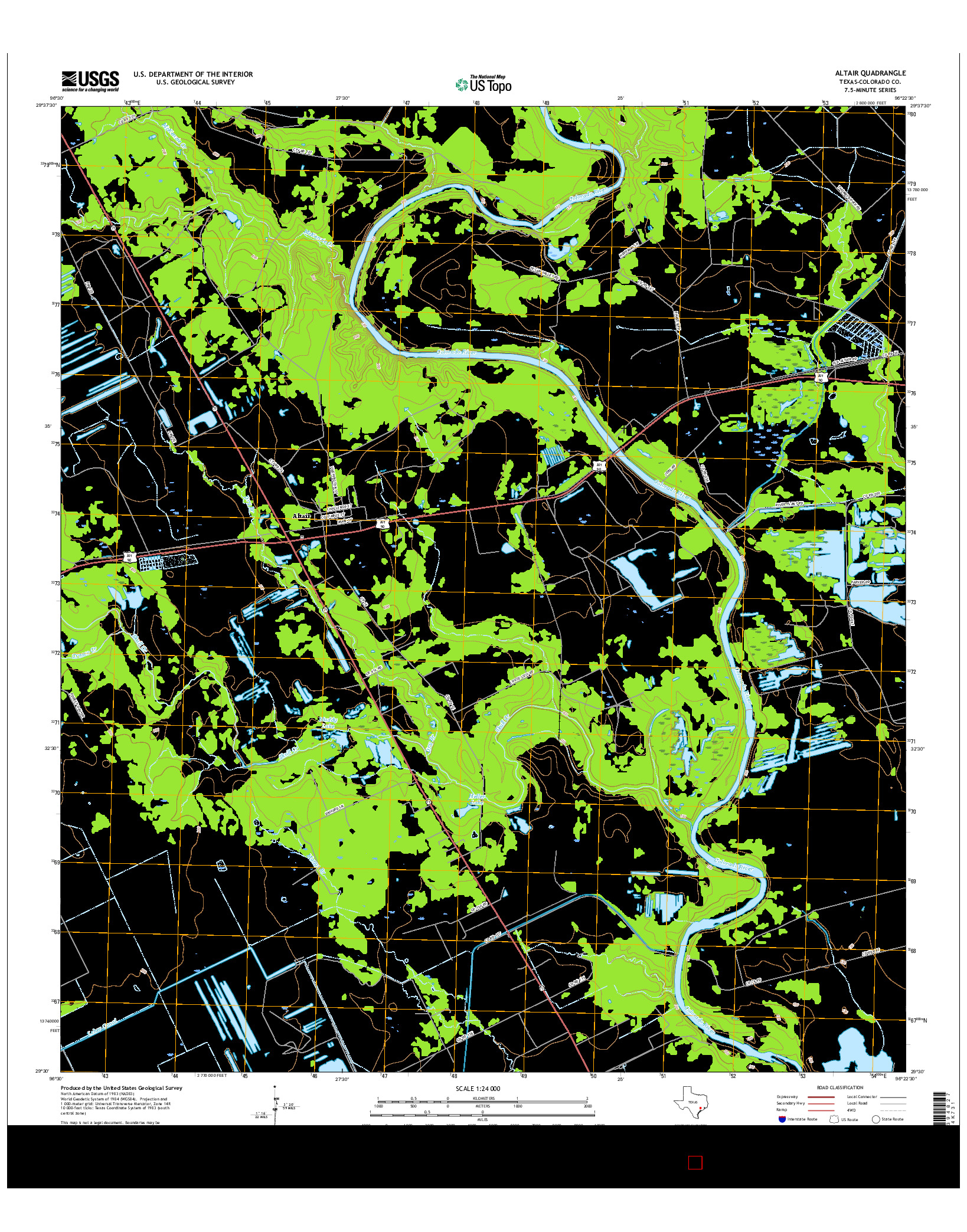 USGS US TOPO 7.5-MINUTE MAP FOR ALTAIR, TX 2016