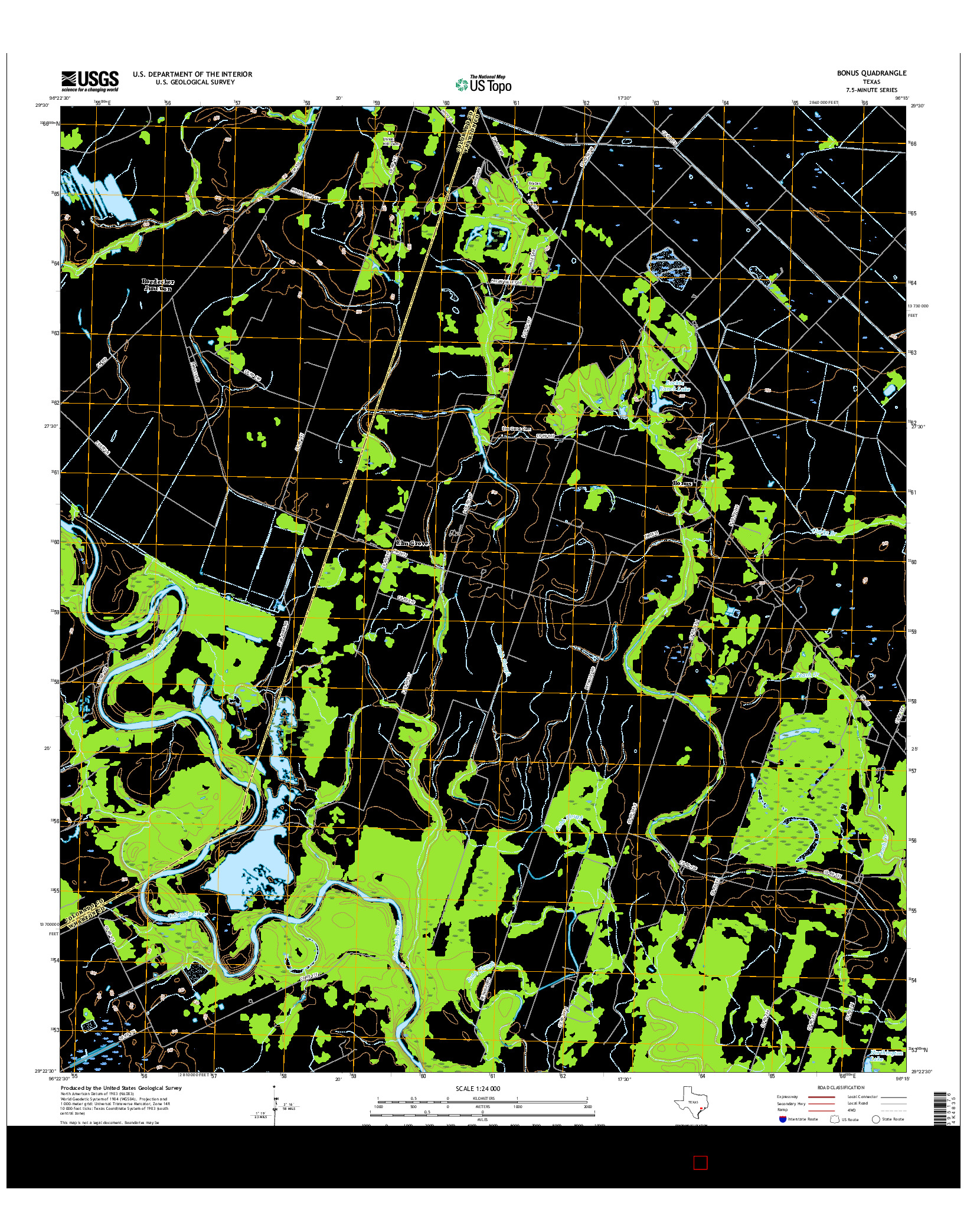 USGS US TOPO 7.5-MINUTE MAP FOR BONUS, TX 2016