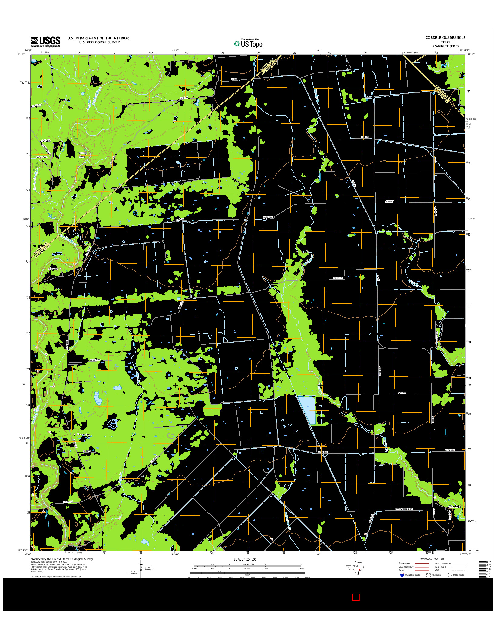 USGS US TOPO 7.5-MINUTE MAP FOR CORDELE, TX 2016