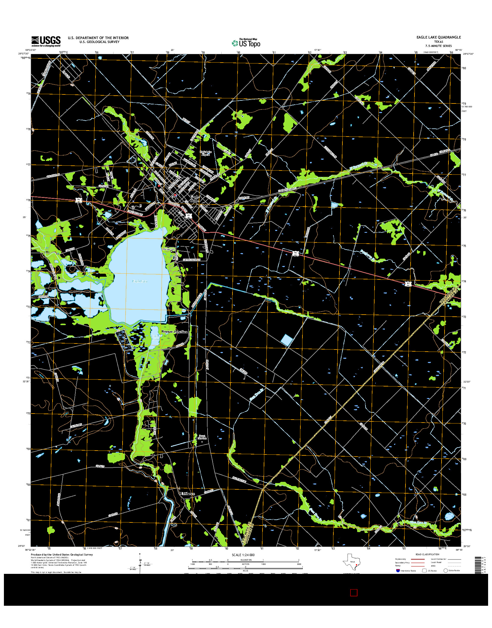 USGS US TOPO 7.5-MINUTE MAP FOR EAGLE LAKE, TX 2016