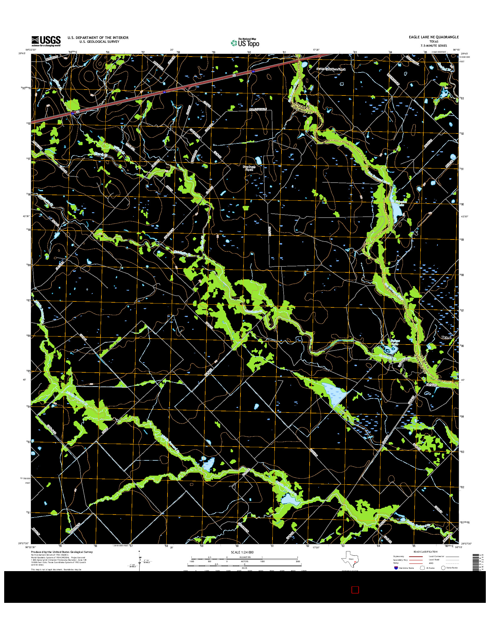 USGS US TOPO 7.5-MINUTE MAP FOR EAGLE LAKE NE, TX 2016