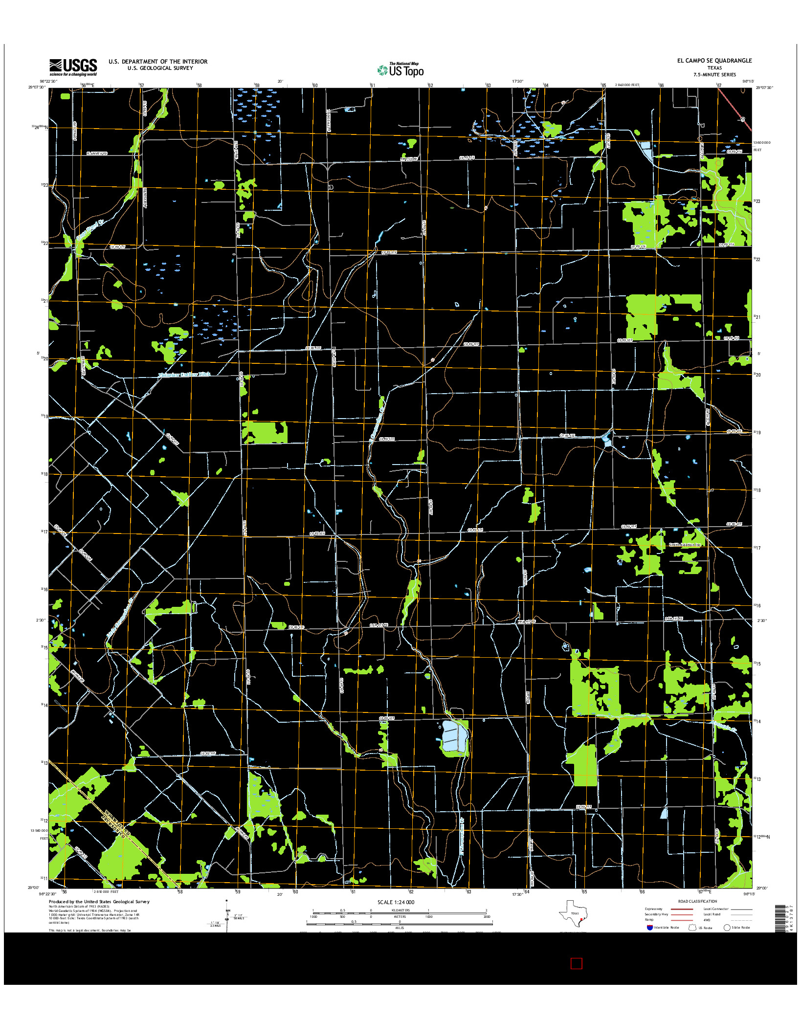 USGS US TOPO 7.5-MINUTE MAP FOR EL CAMPO SE, TX 2016