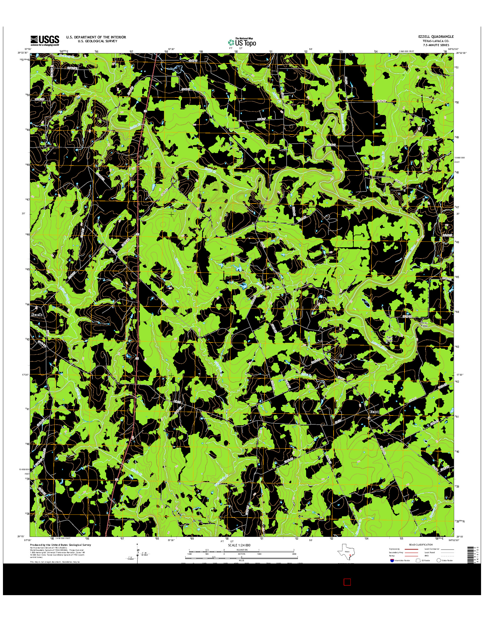 USGS US TOPO 7.5-MINUTE MAP FOR EZZELL, TX 2016