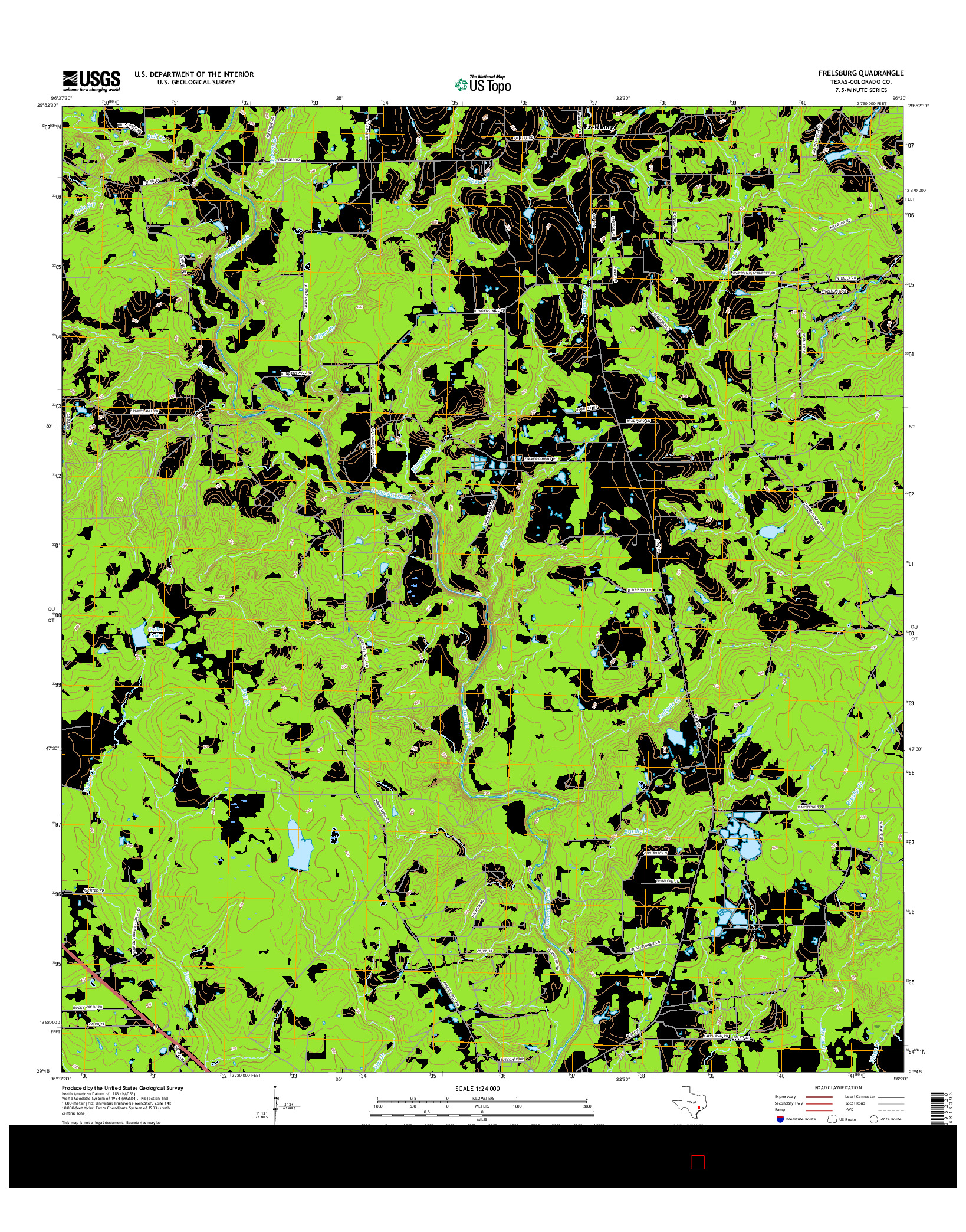 USGS US TOPO 7.5-MINUTE MAP FOR FRELSBURG, TX 2016